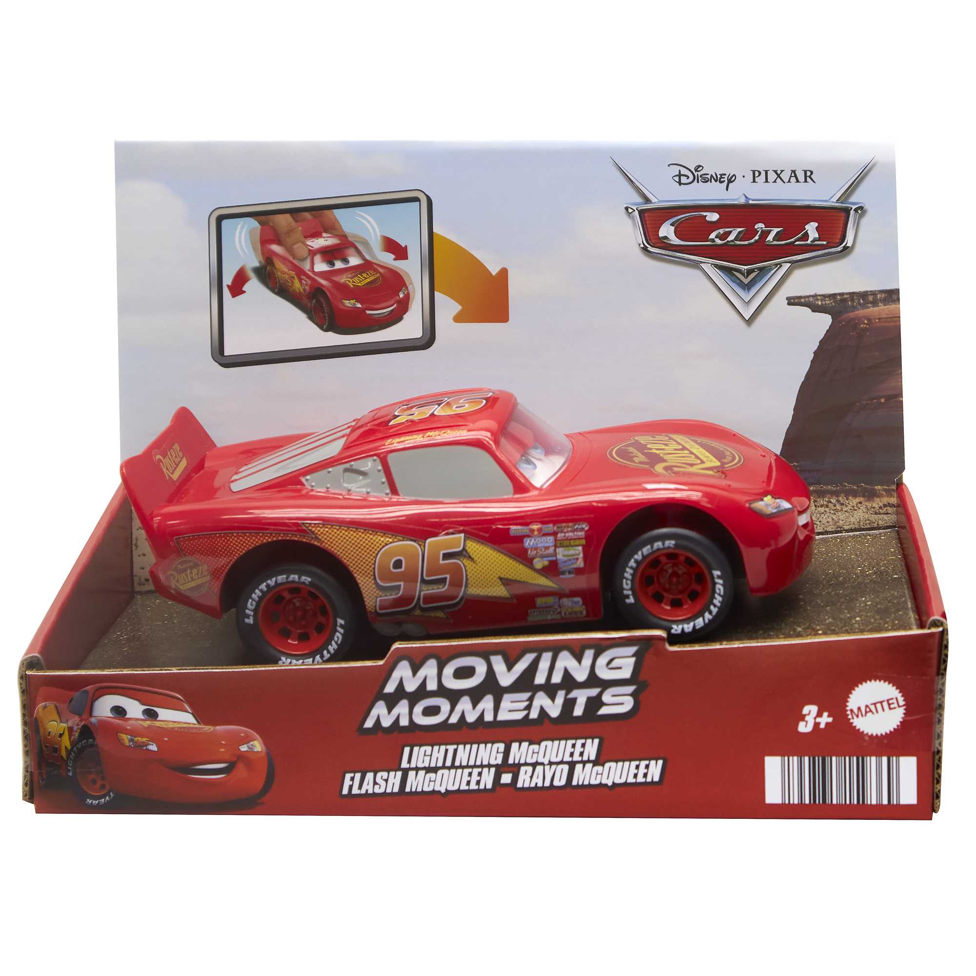 Disney And Pixar Cars Moving Moments Lightning Mcqueen Toy Car With Moving Eyes & Mouth - Image 5