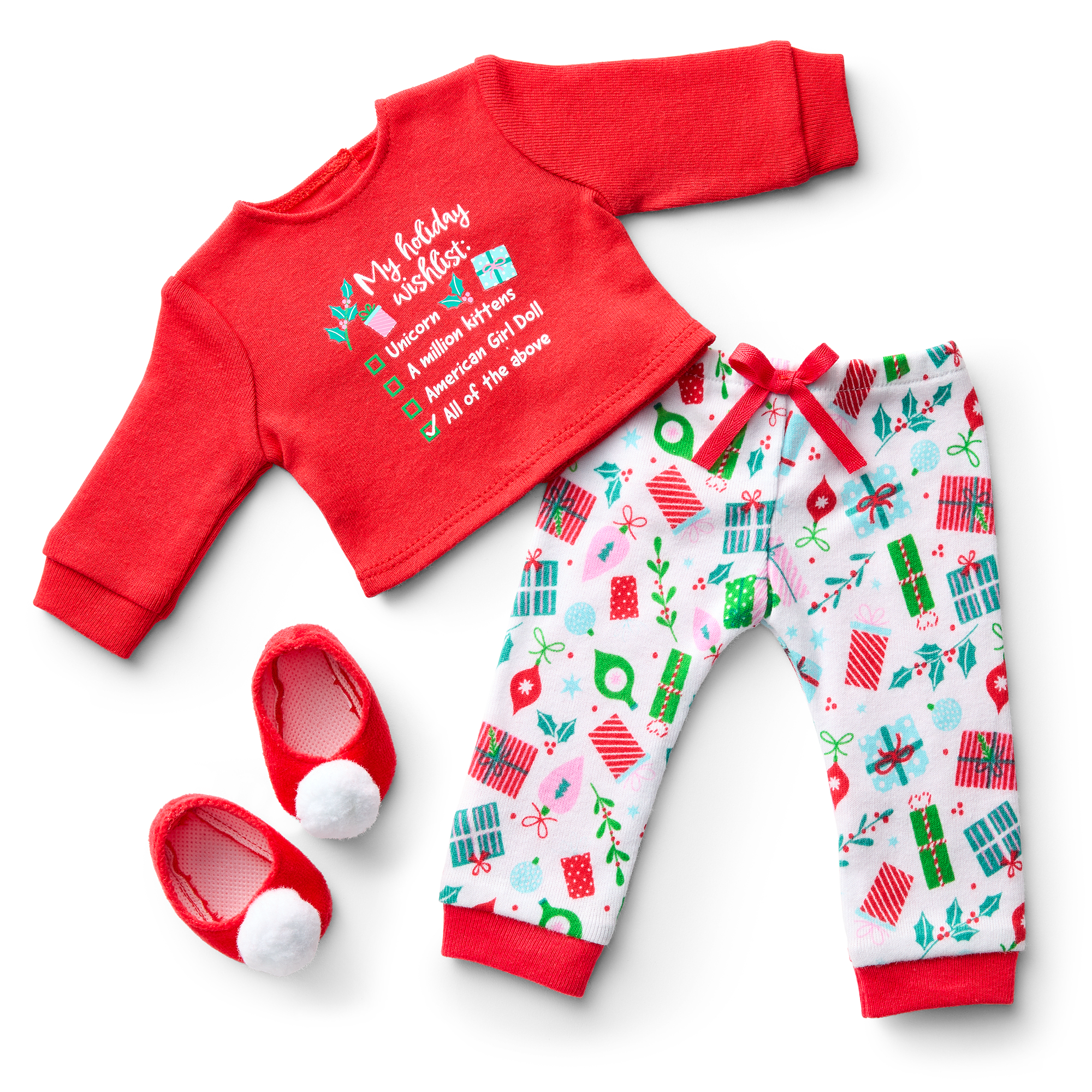 Holiday Wish List PJs for 18-inch Dolls