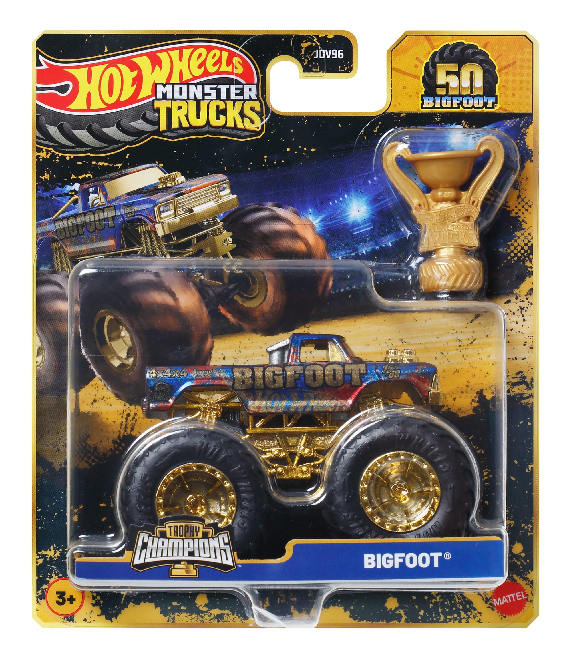 Hot Wheels Monster Trucks Trophy Champions Premium Die-Cast 1:64 Scale & Trophy - Image 4