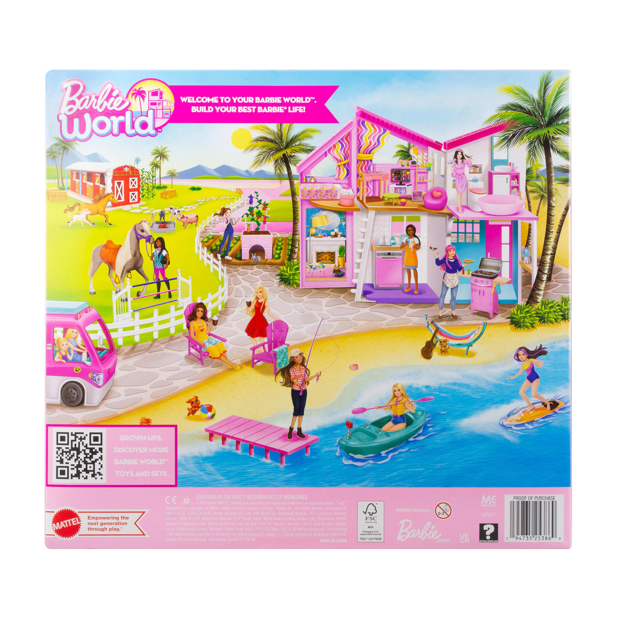 Barbie World Horse Stable Playset With Toy Horse. Jump. & Accessories. 7-Piece Set - Image 6