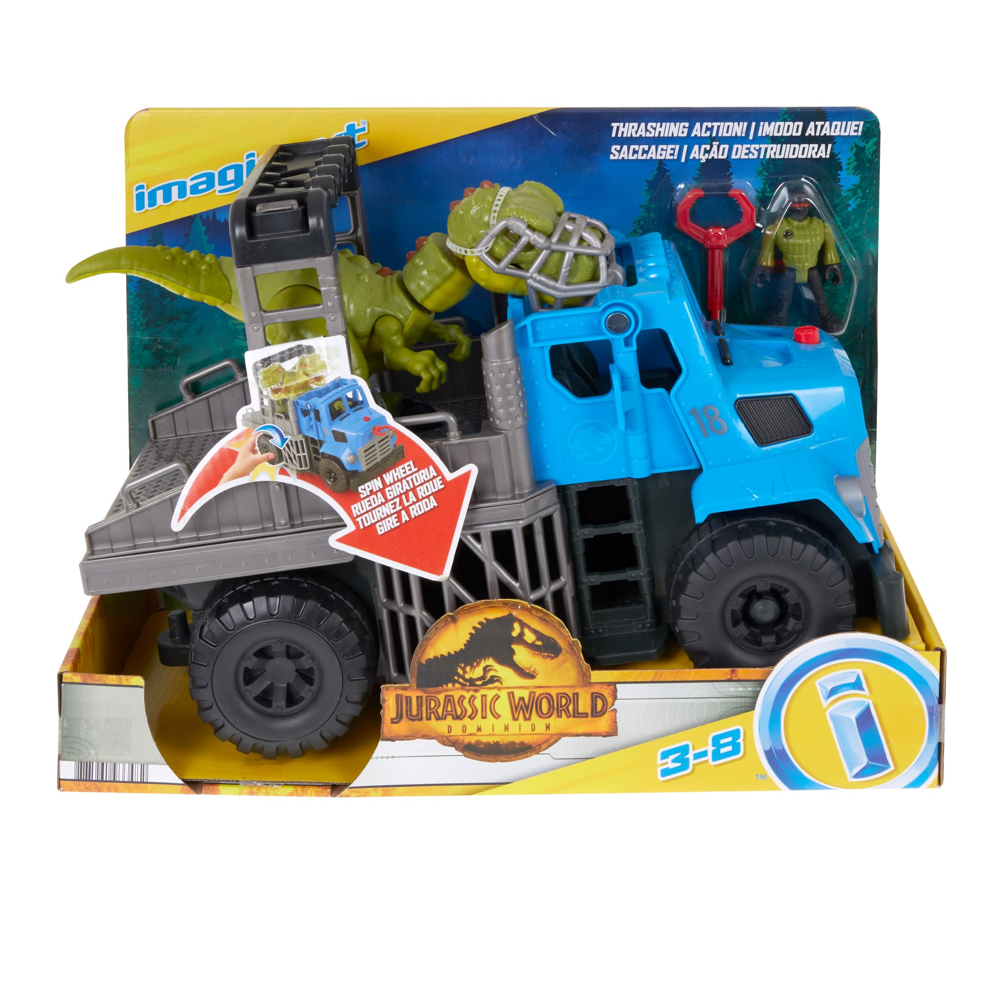 Imaginext Jurassic World Dominion Break Out Dino Hauler Vehicle & T. Rex Dinosaur 5-Piece Playset - Image 6