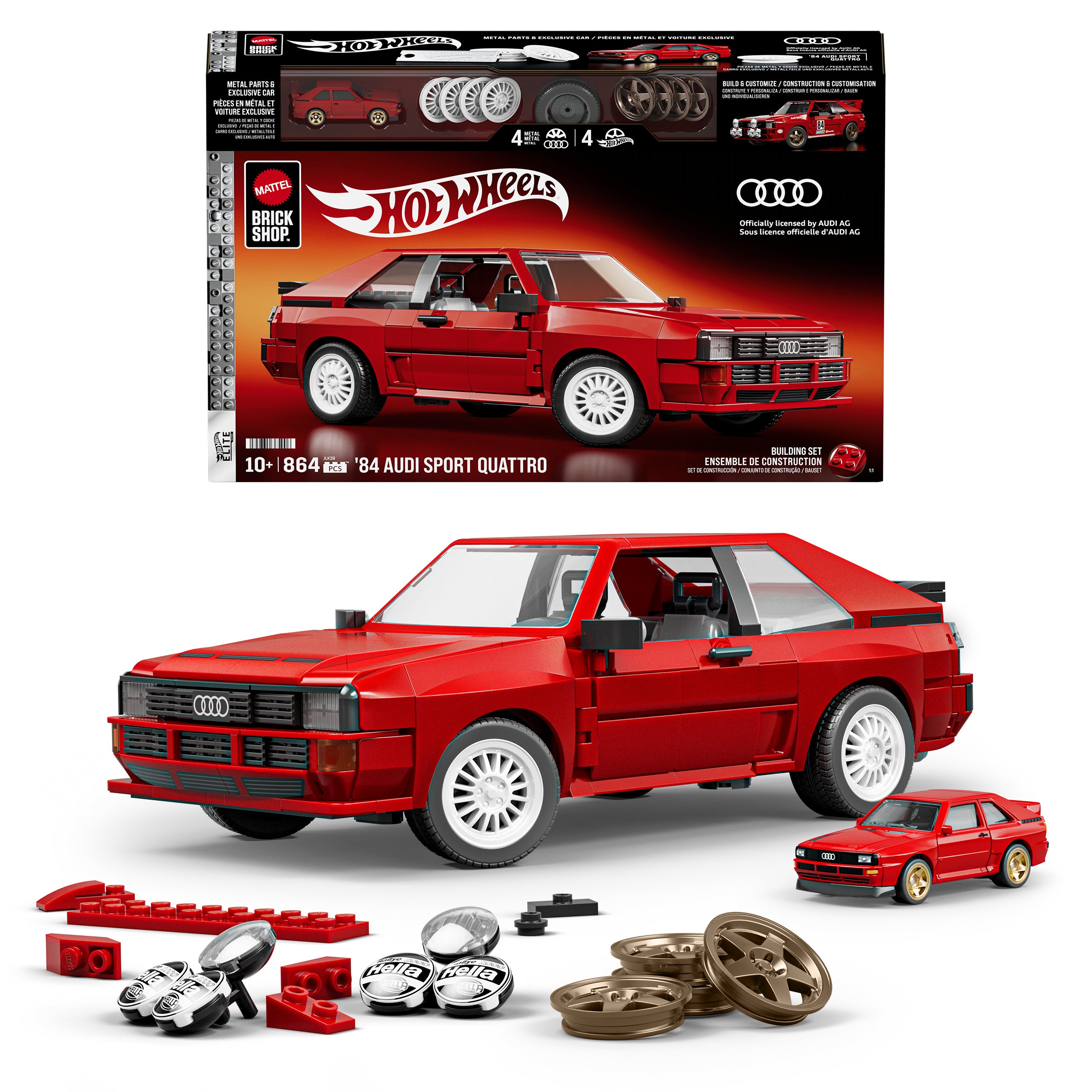 Mattel Brick Shop Hot Wheels '84 Audi Sport Quattro Building Toy Kit