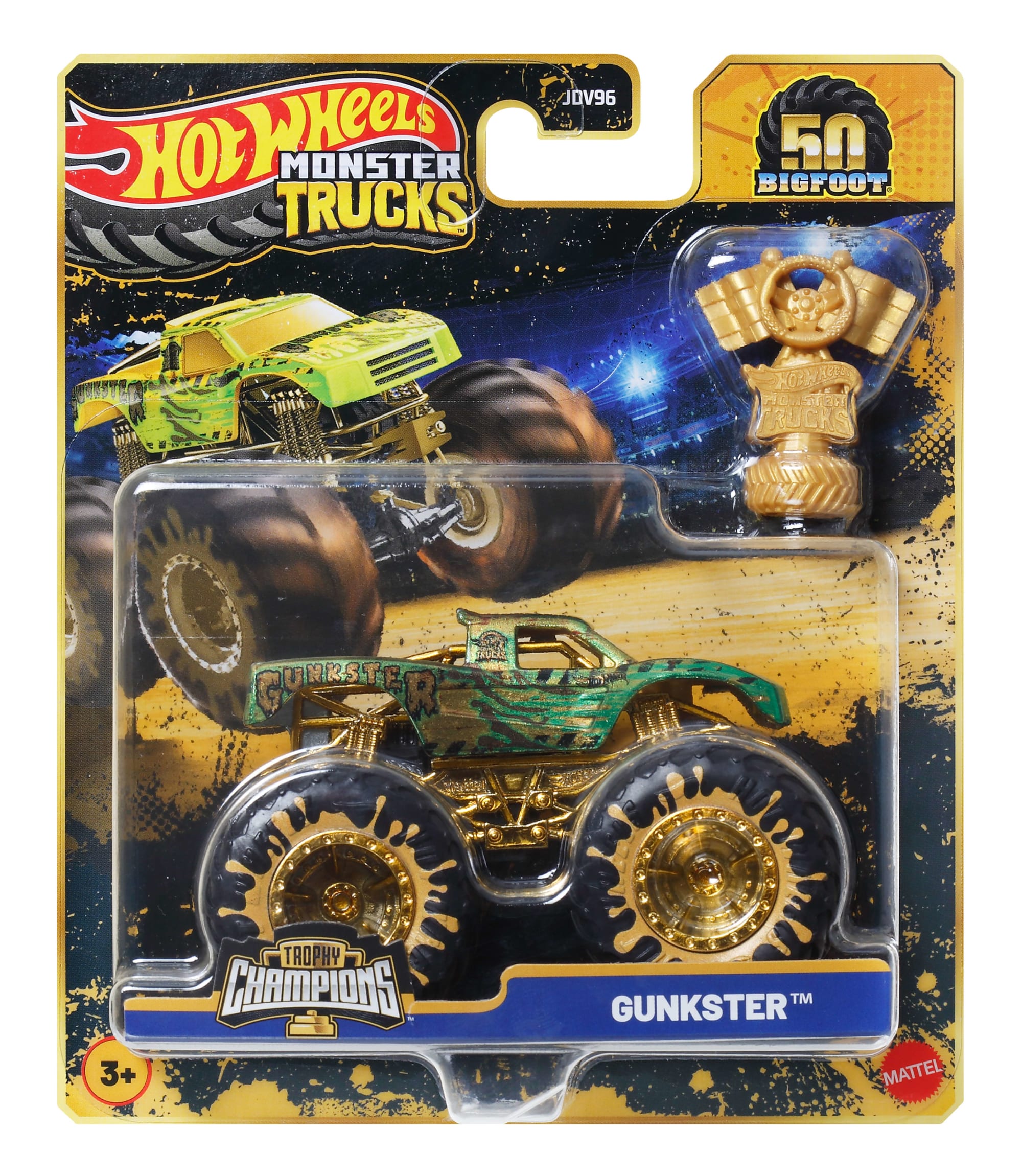 Hot Wheels Monster Trucks Trophy Champions Premium Die-Cast 1:64 Scale & Trophy - Image 6