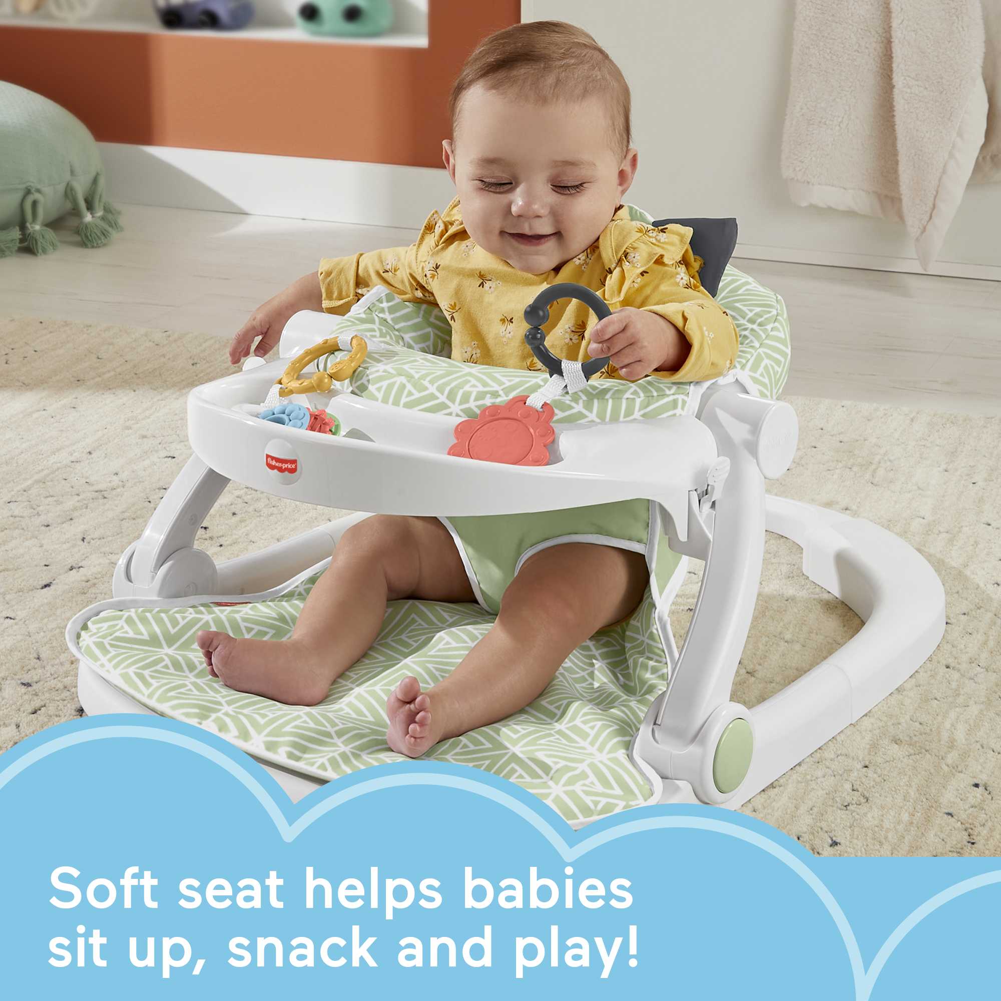 Fisher-Price Sit-Me-Up Seat Portable Baby Chair With Snack Tray And Newborn Toys. Puppy Perfection - Image 2