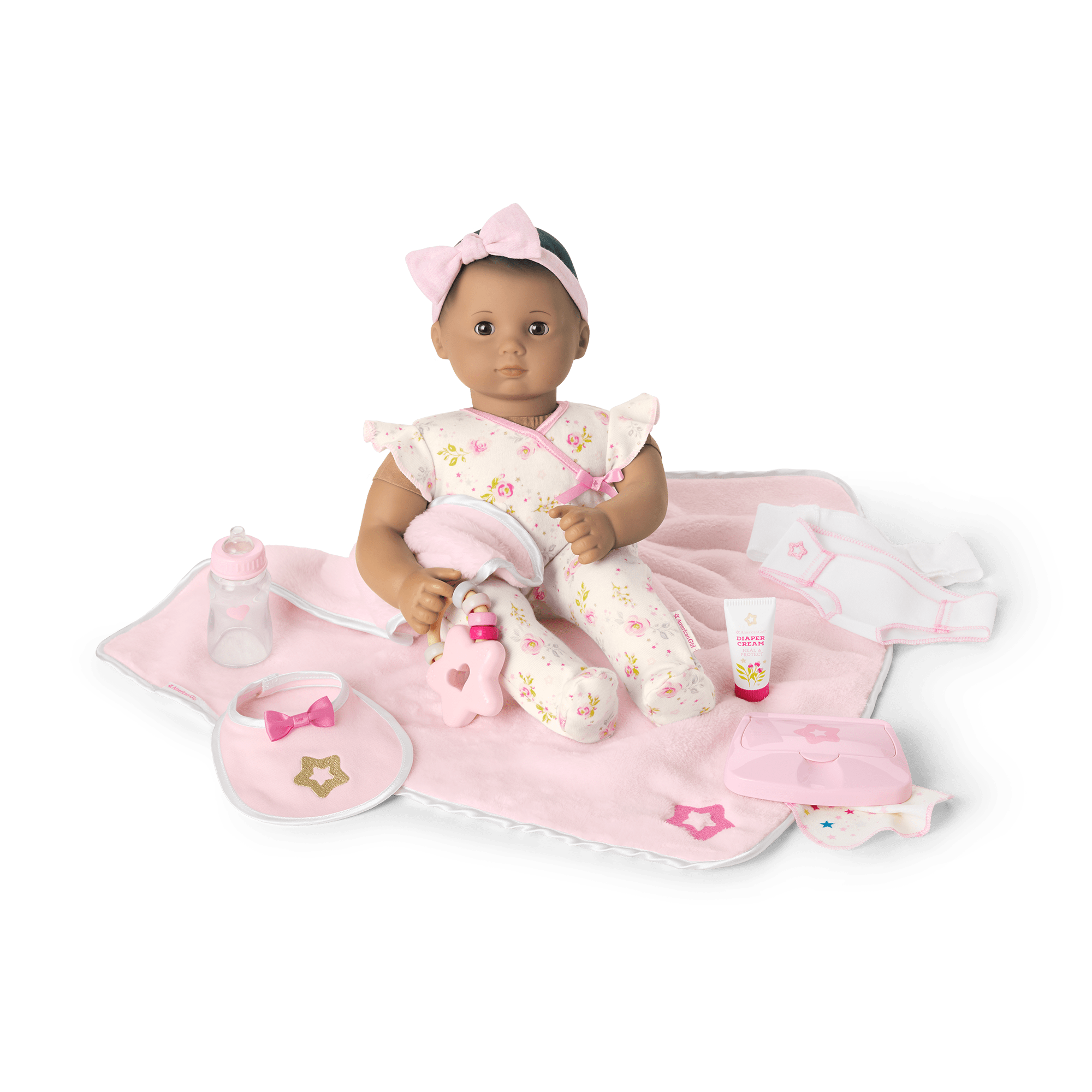 Bitty Baby® Doll #5 with brown hair Care & Play Set