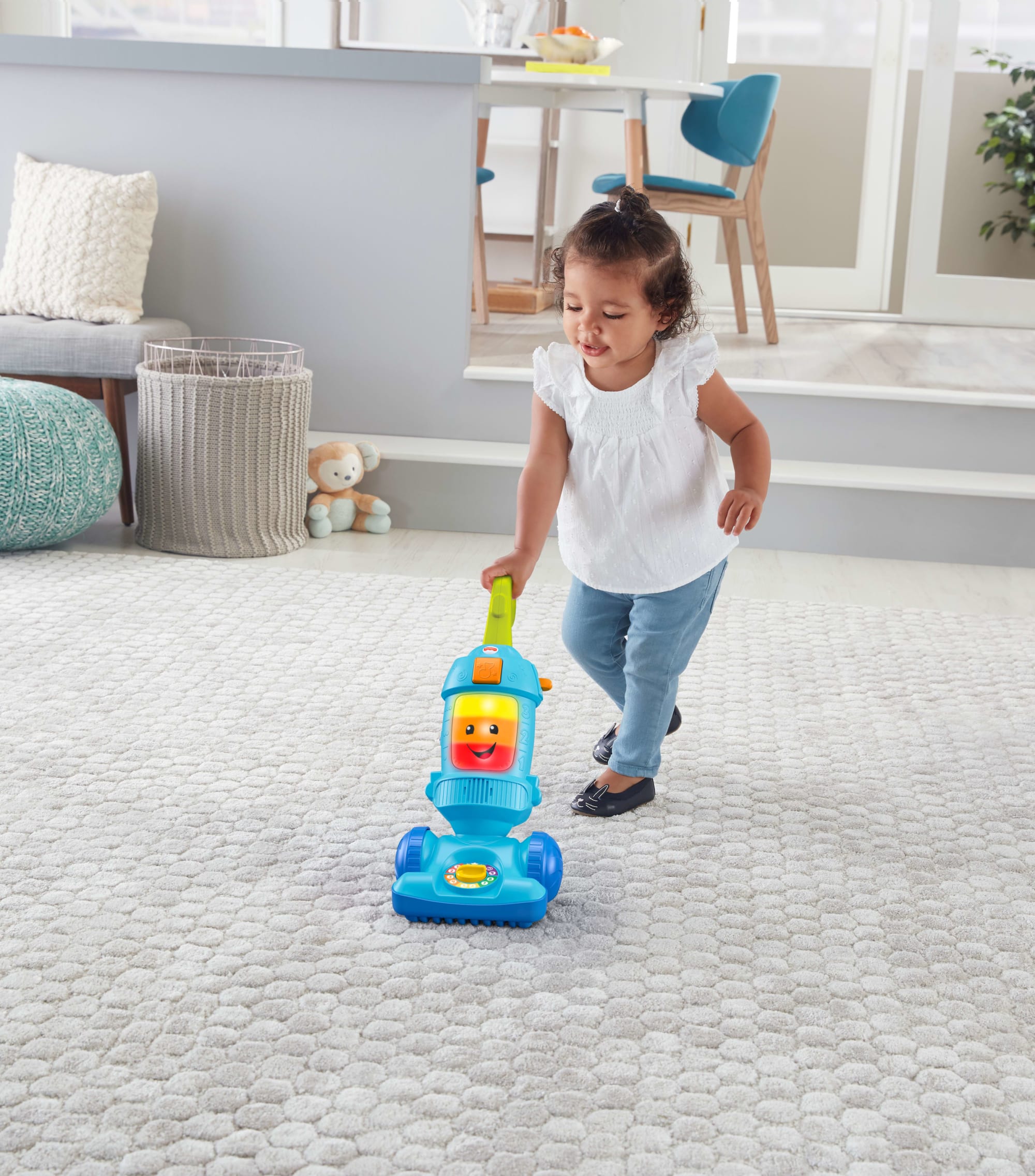 Fisher-Price Laugh & Learn Light-Up Learning Vacuum Electronic Toddler Push Toy - Image 2