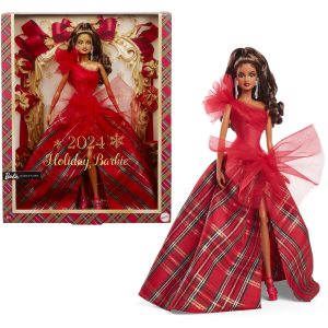 Barbie 2024 Holiday Barbie Dolls. Seasonal Collector Gift. Barbie Signature. Plaid Gown With Red Bow