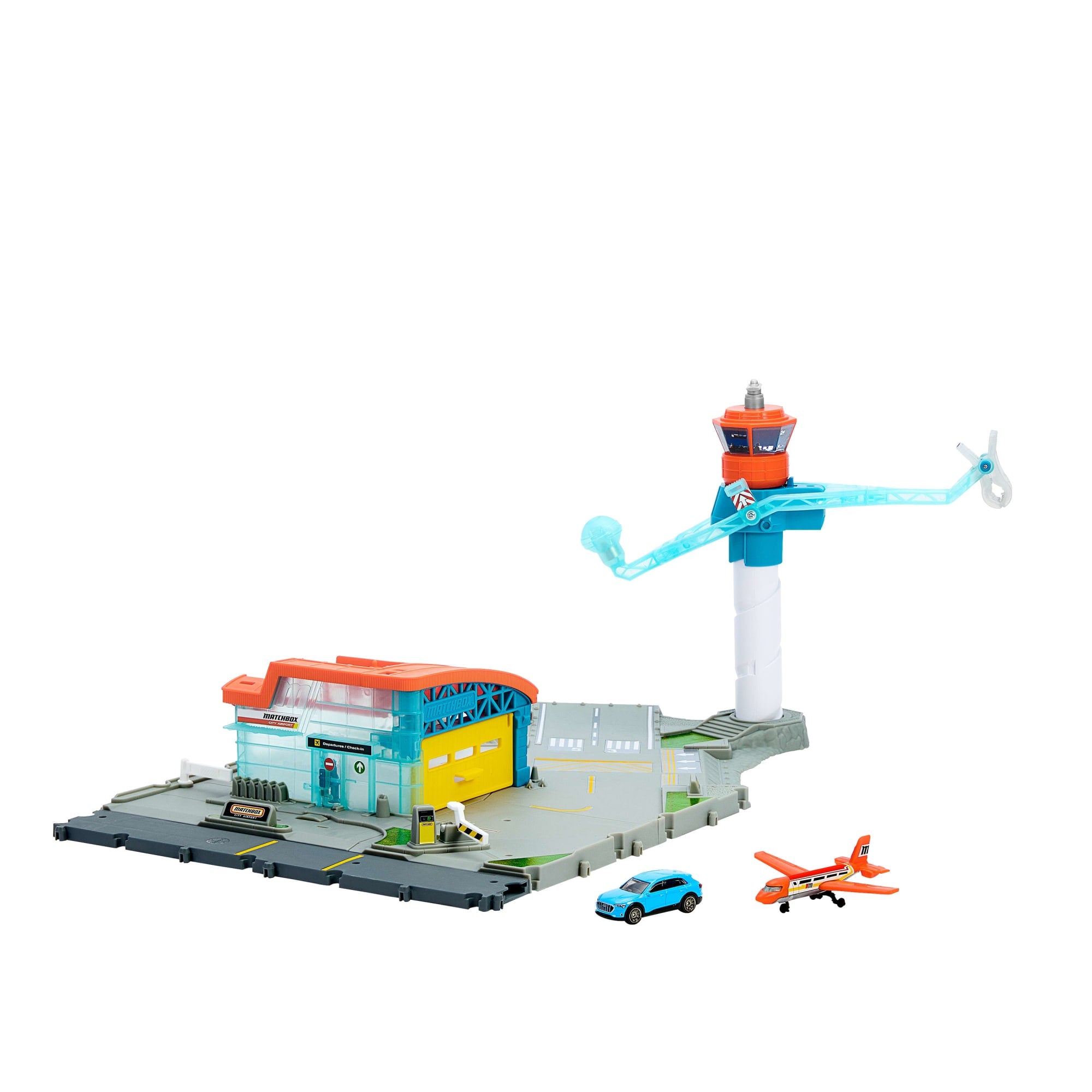 Matchbox AIrport Takeoff Adventure Playset With 1 Die-Cast Toy Audi Car & 1 Plastic Plane