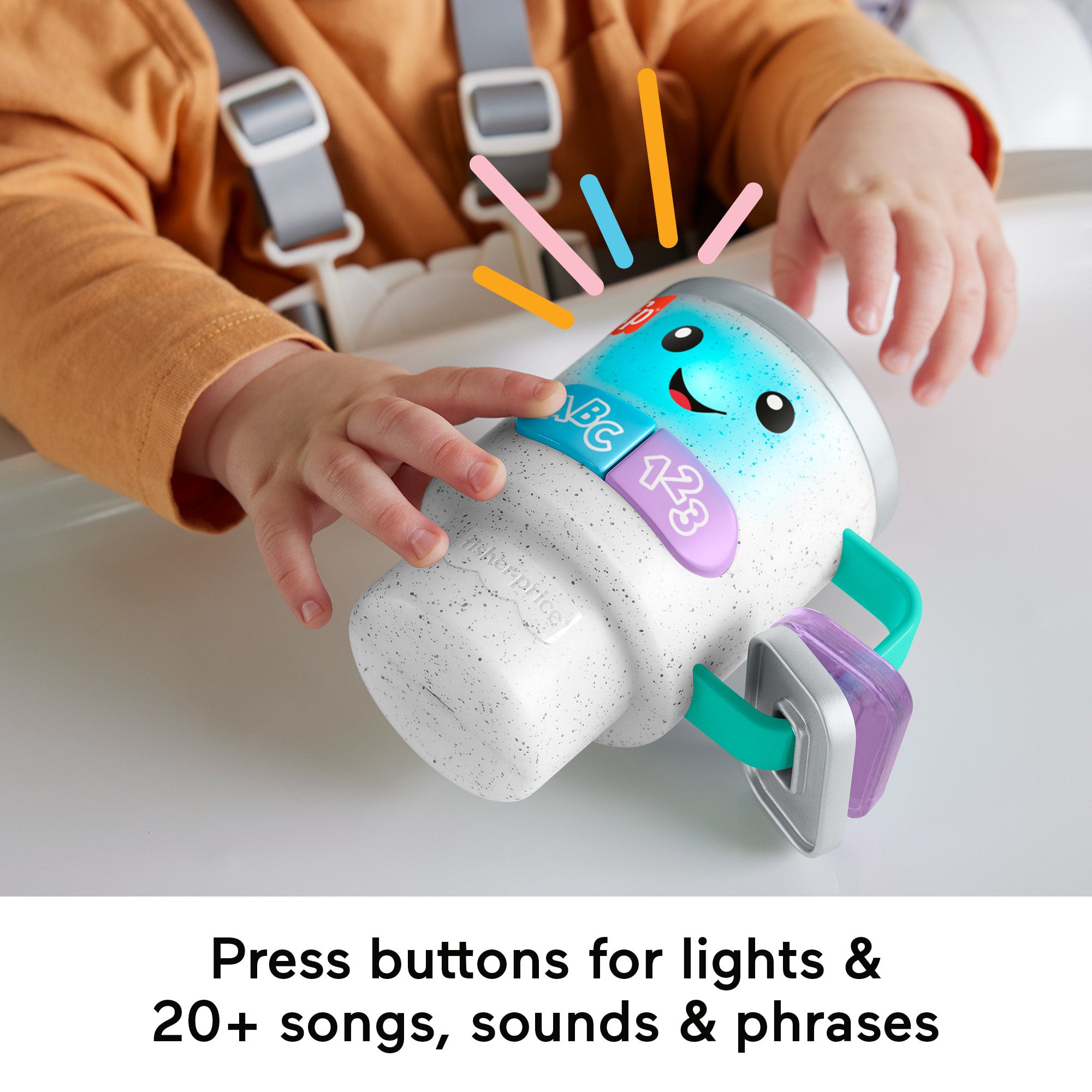 Fisher-Price Laugh & Learn Wake Up & Learn Coffee Mug Baby & Toddler Toy With Music & Lights - Image 3