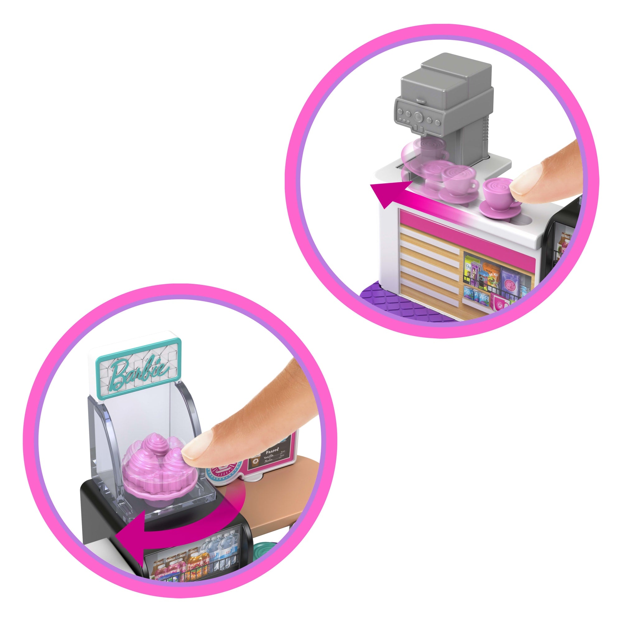 Barbie Mini BarbieLand Conjunto de Brinquedo Cafeteria com Mini Boneca - Image 3