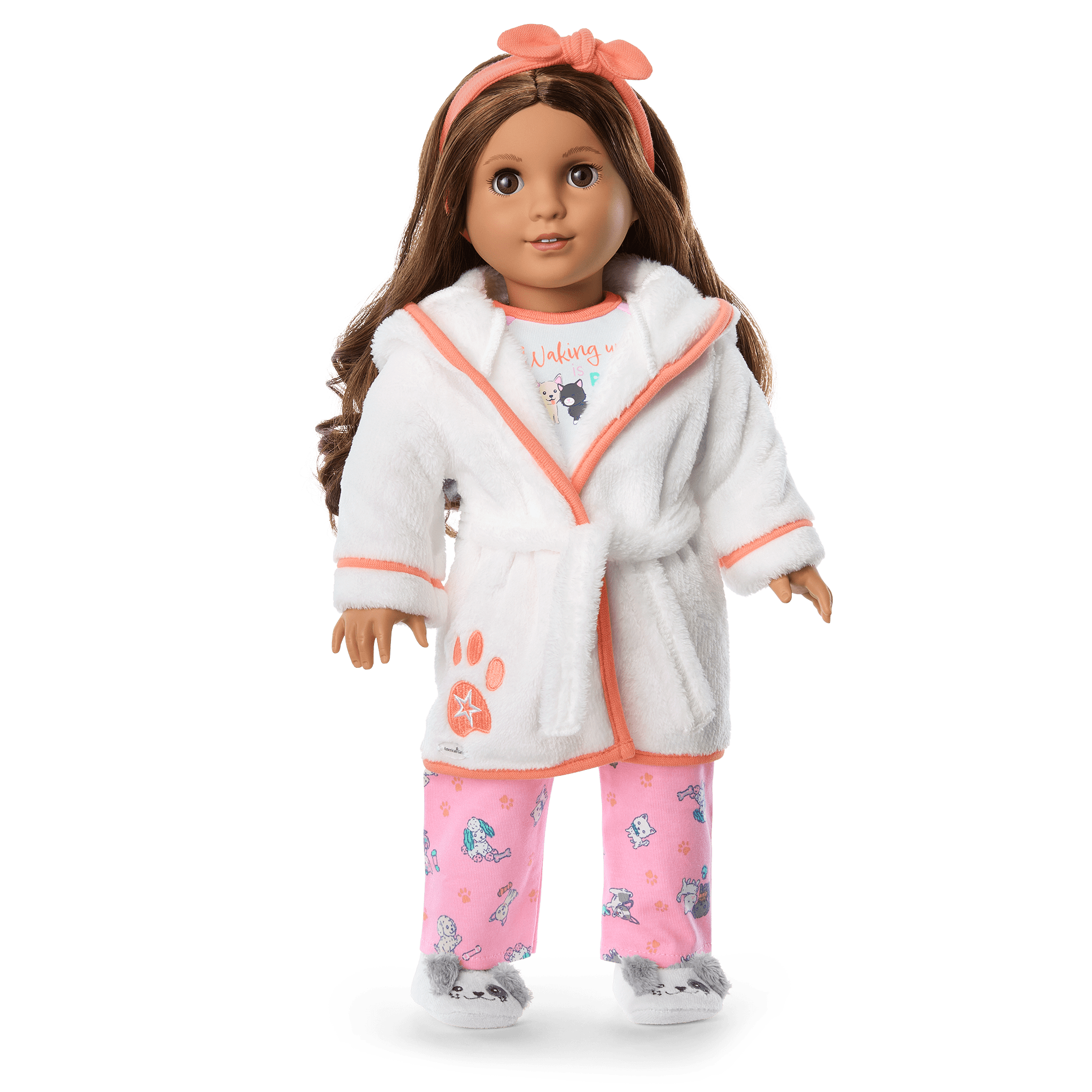 Comfy Puppy Robe Set for Girls & 18-inch Dolls - Image 6