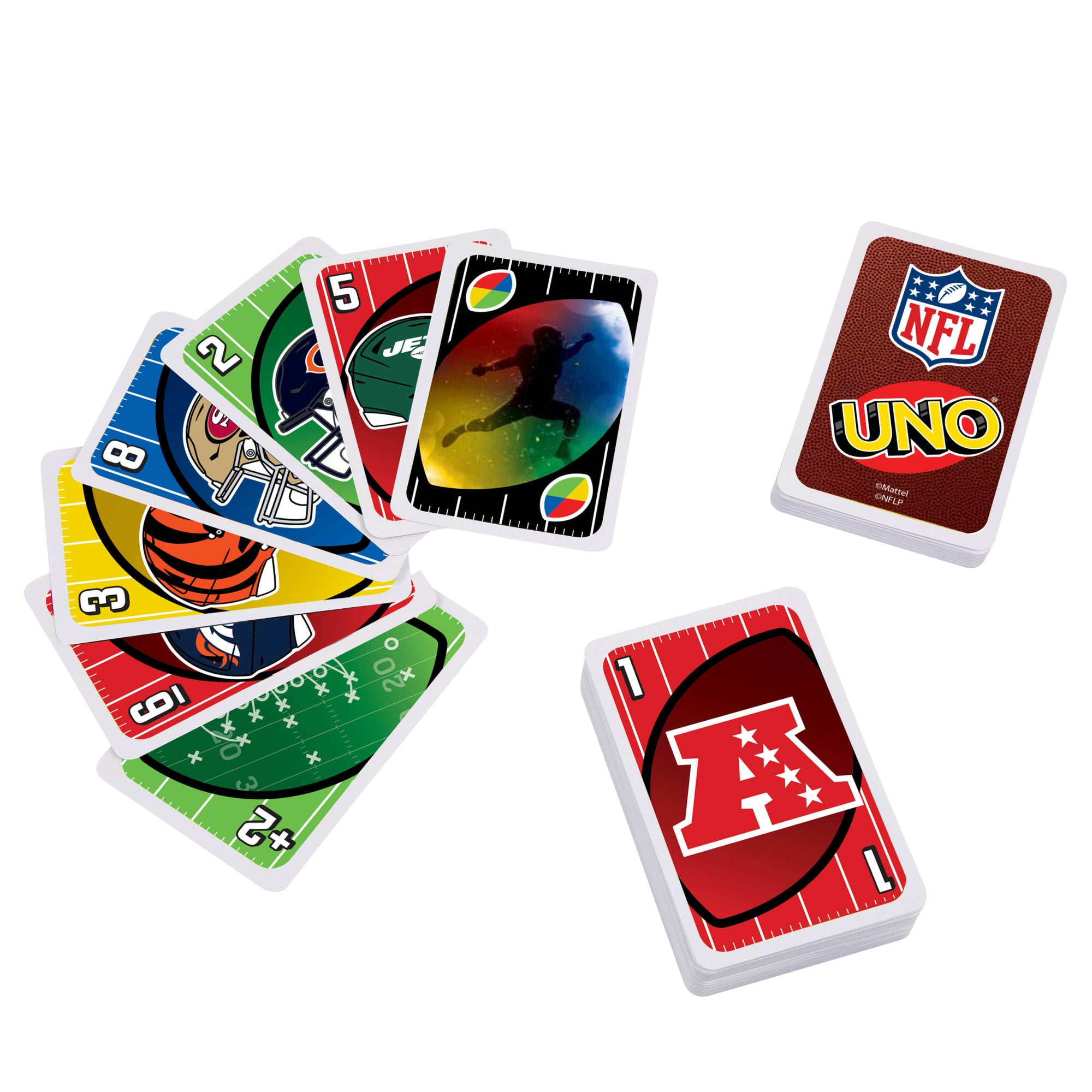 UNO NFL Card Game in Storage & Travel Tin For Kids. Adults & Family Night. Features All 32 NFL Teams - Image 3