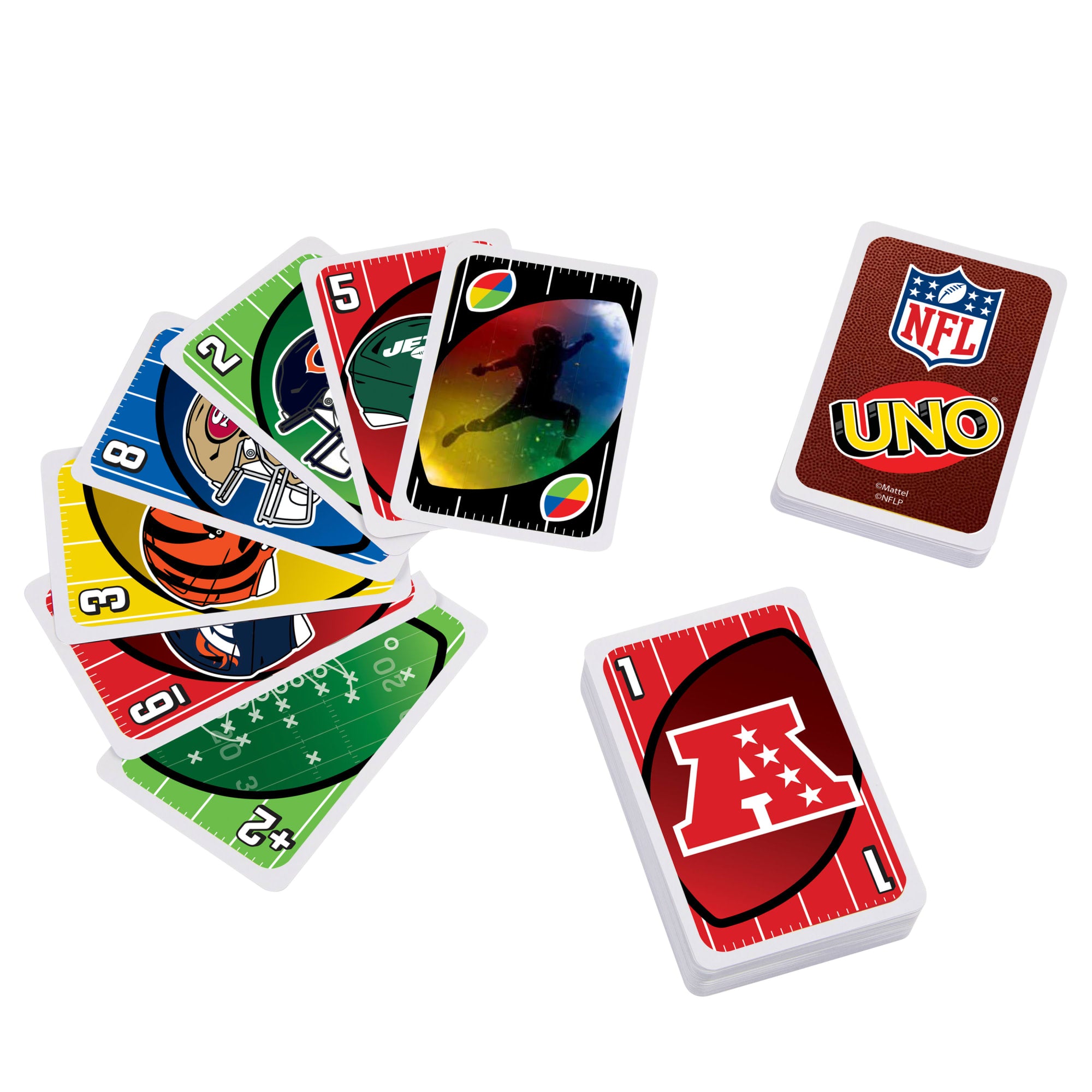 UNO NFL Card Game in Storage & Travel Tin For Kids. Adults & Family Night. Features All 32 NFL Teams - Image 3