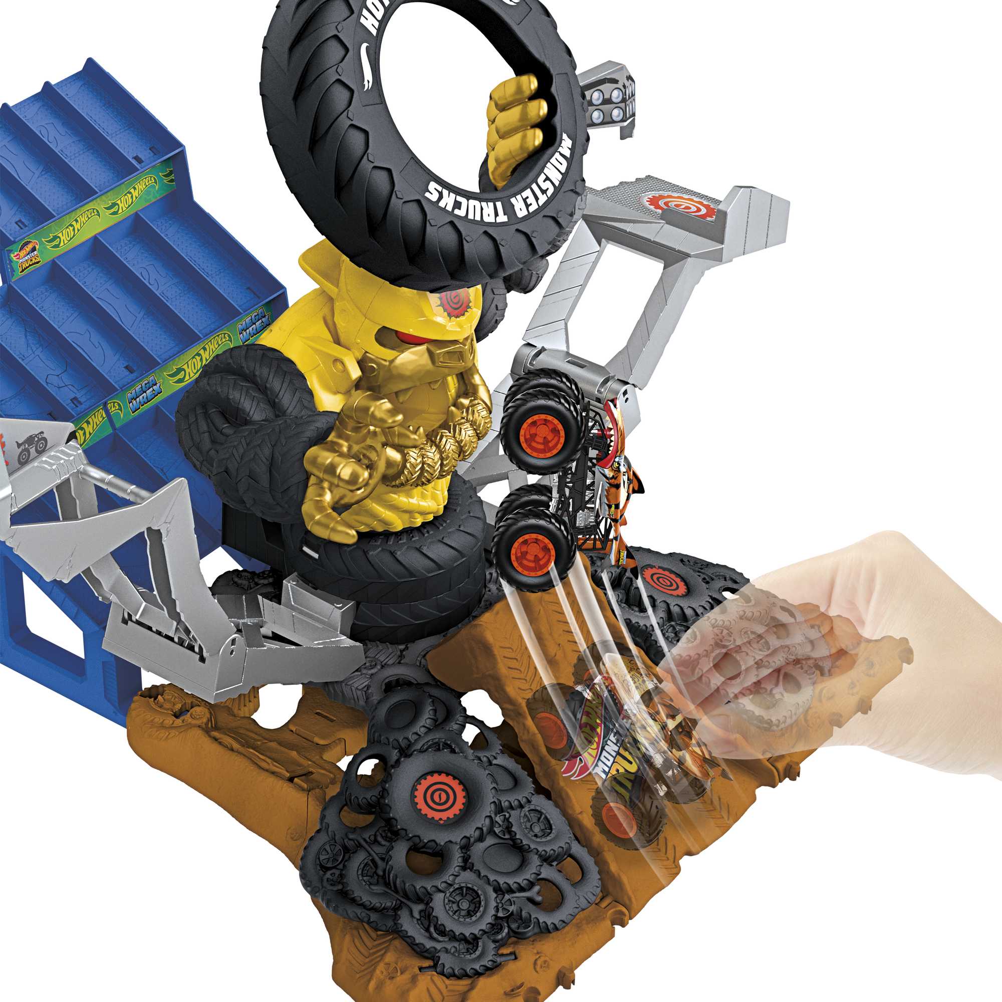 Hot Wheels Mt Arena Smashers Combat MEGA-Wrex Contre Crushzilla - Image 4