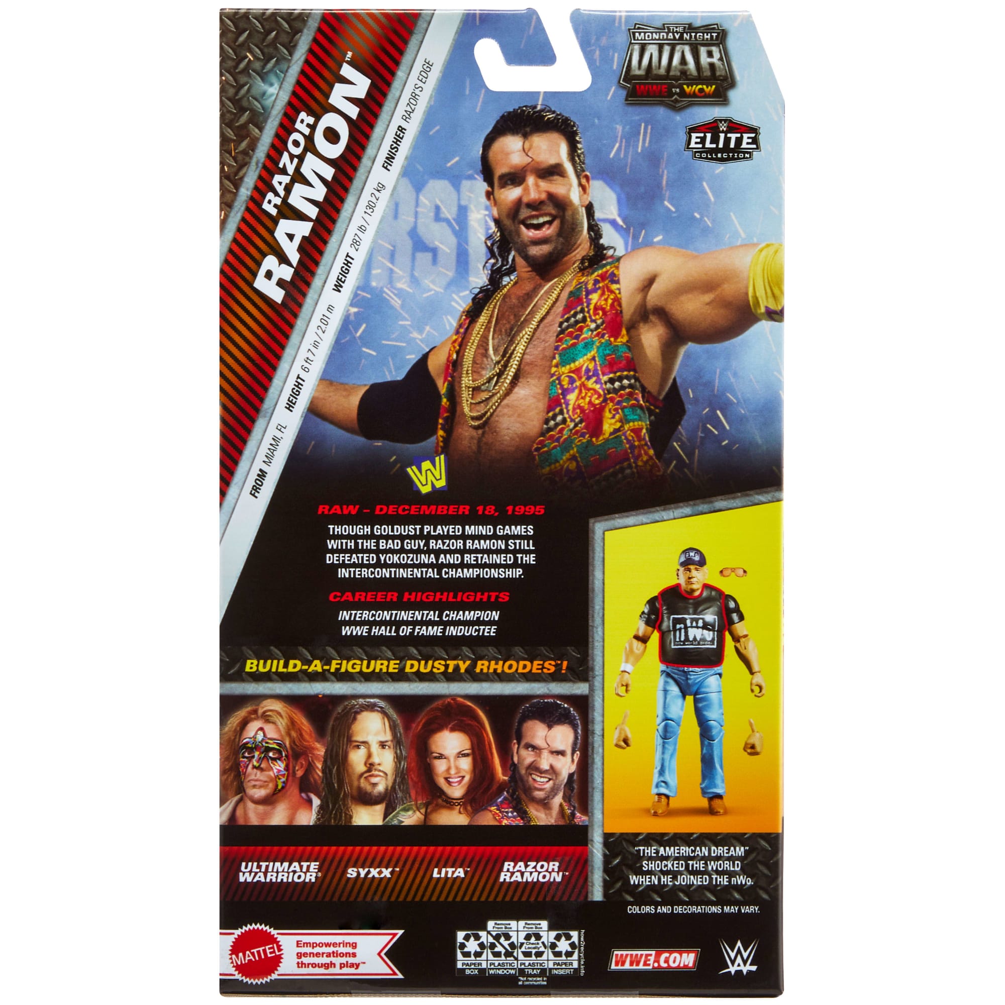 WWE Monday Night War Elite Collection Razor Ramon Action Figure & Dusty Rhodes Build-A-Figure Parts - Image 11