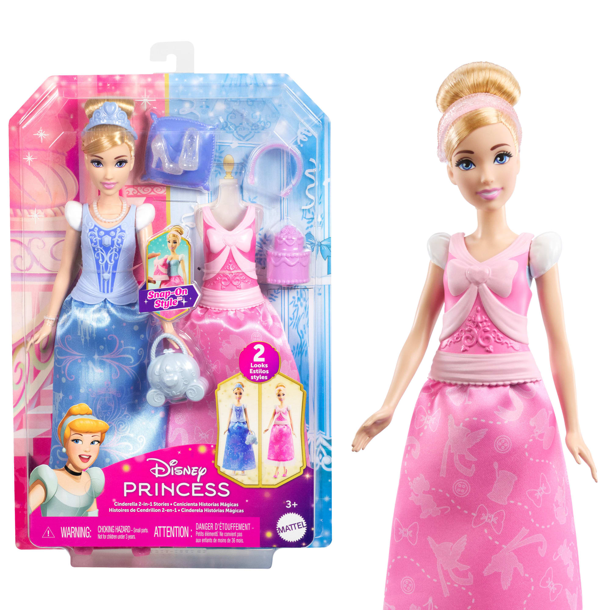 Princesses Disney Poupée Mode Histoires de Cendrillon2-en-1