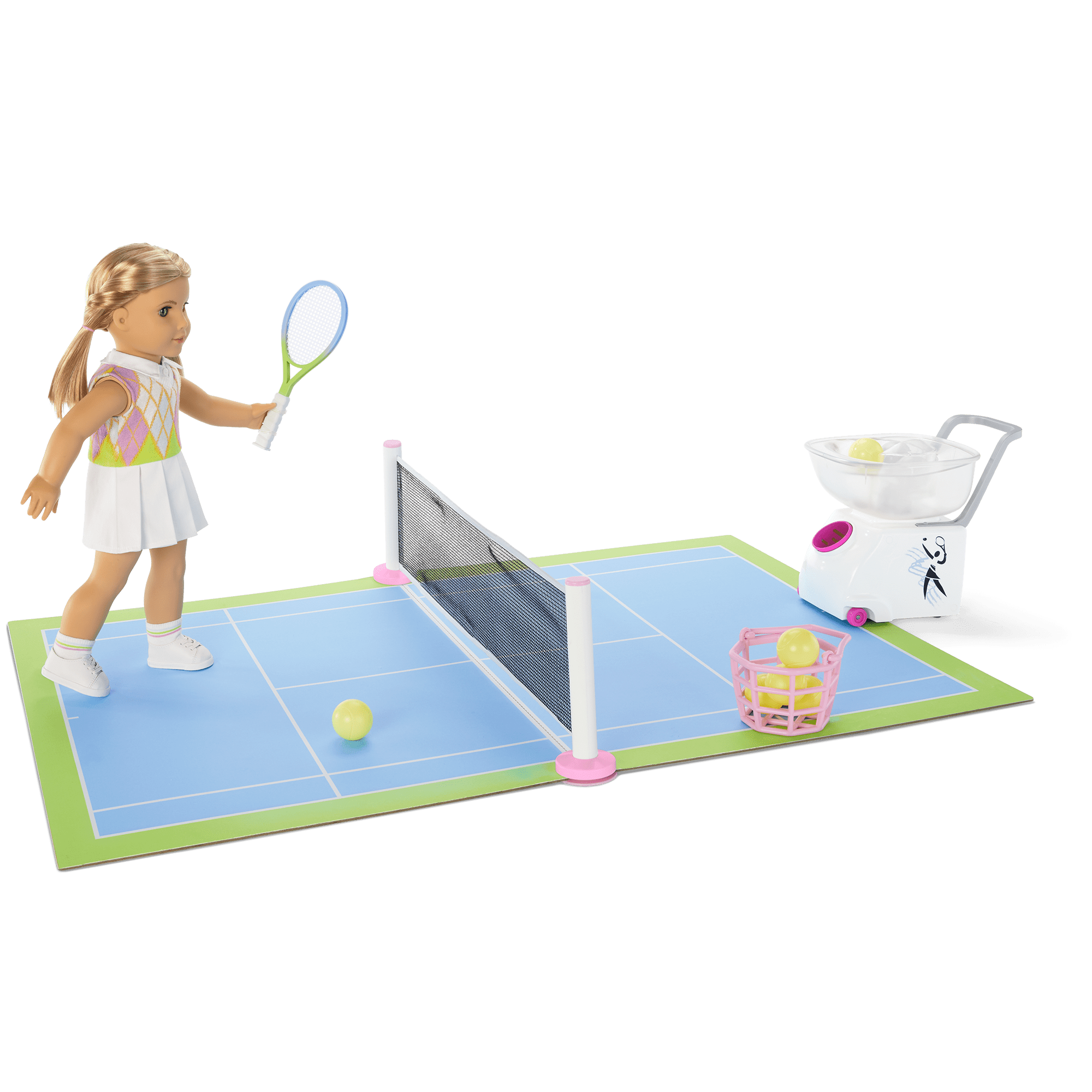 Isabel™ & Nicki's™ 2-in-1 Tennis Court & Skate Spot for 18-inch Dolls (Historical Characters) - Image 2