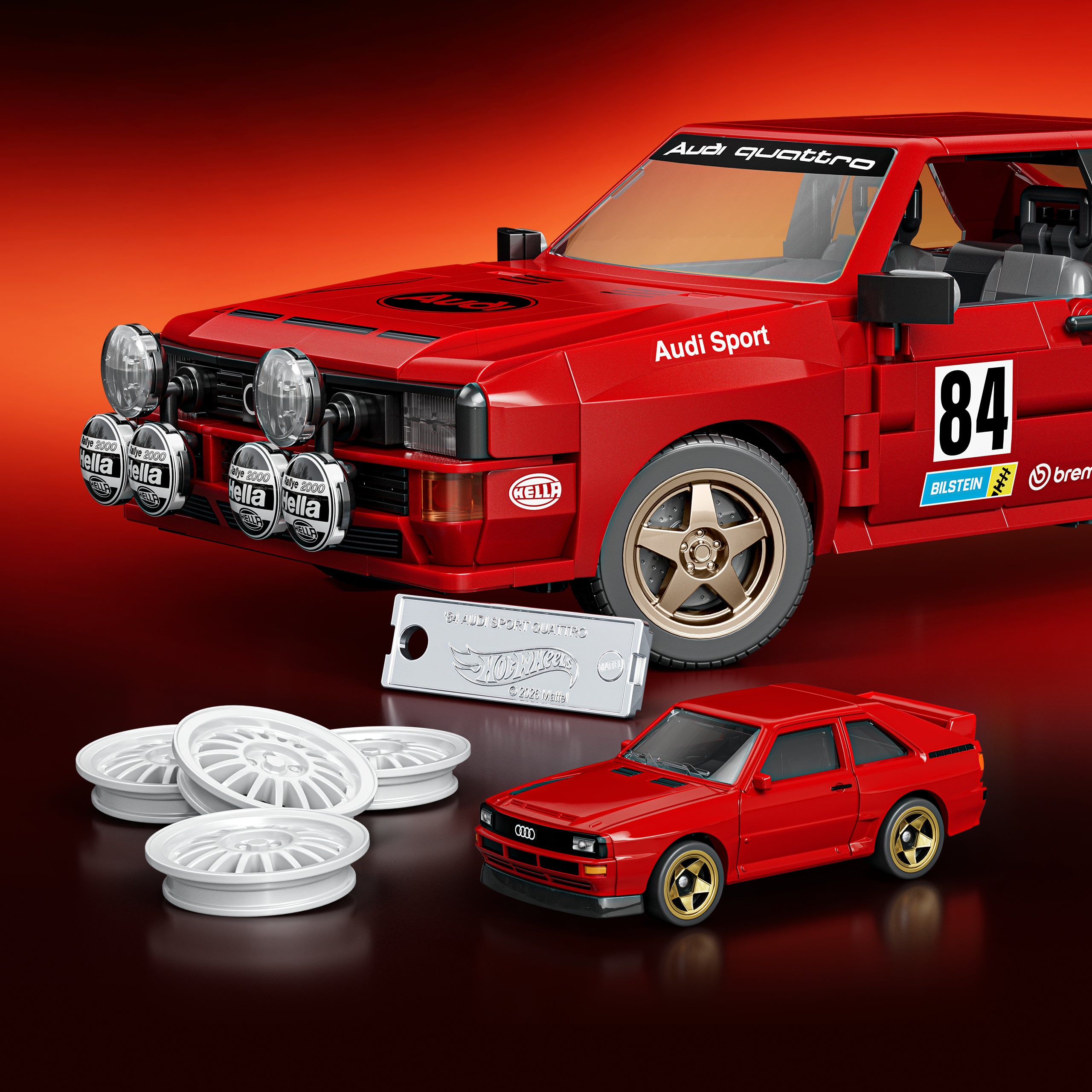 Mattel Brick Shop Hot Wheels '84 Audi Sport Quattro Building Toy Kit - Image 5