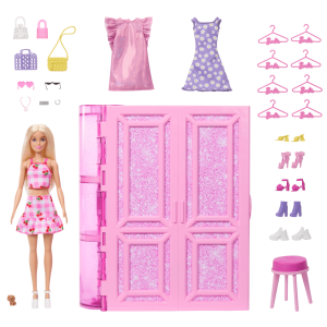 Barbie Dream Closet Toy Playset With Fashion Doll. CloThes. & Accessories. 3-Ft-Wide With 25+ Pieces