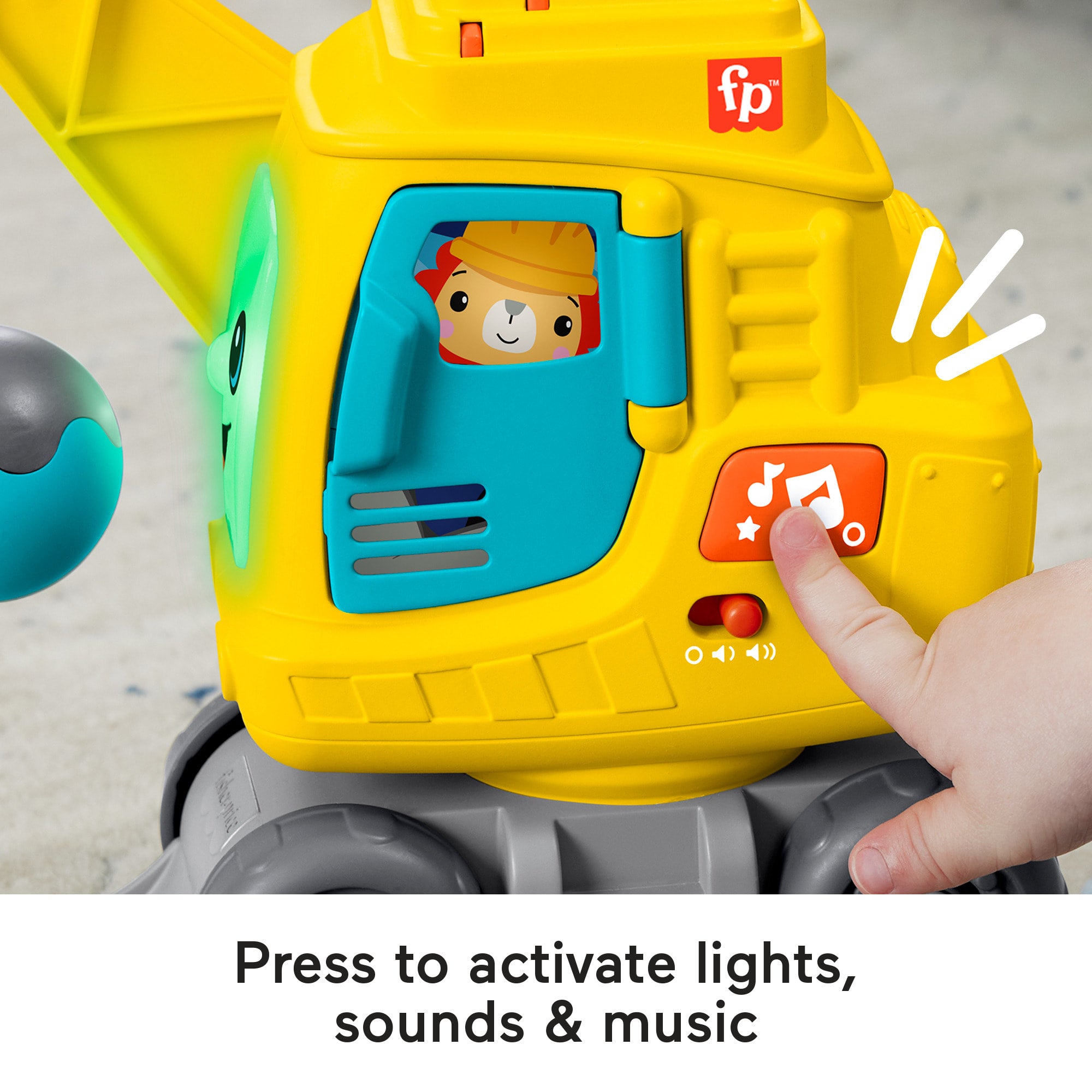 Fisher-Price Count & Stack Crane Baby & Toddler Learning Toy With Blocks. Lights & Sounds - Image 5