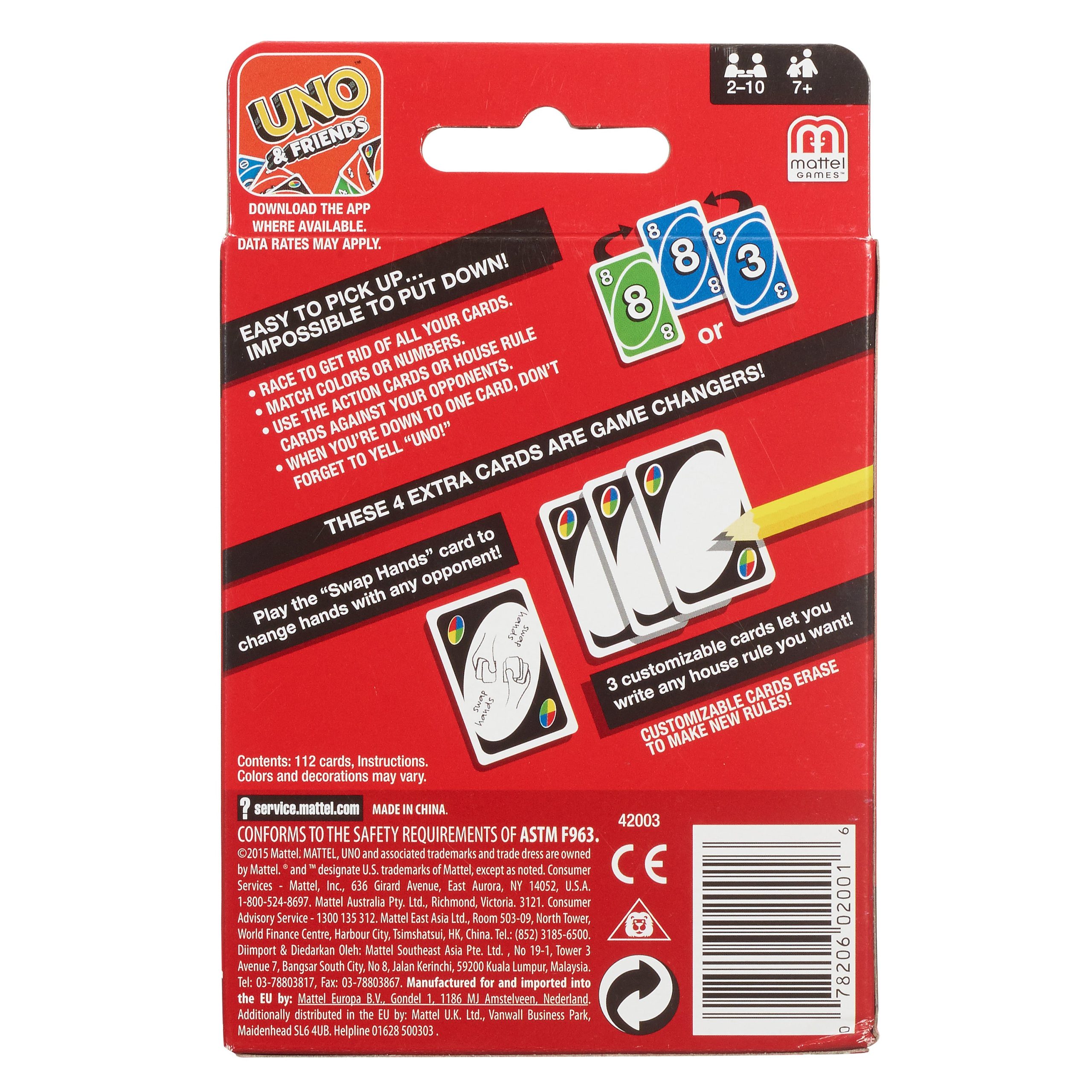 UNO Card Game For Kid. Adult & Family Night & Parties. Color Blind Accessible & Customizable Cards - Image 6