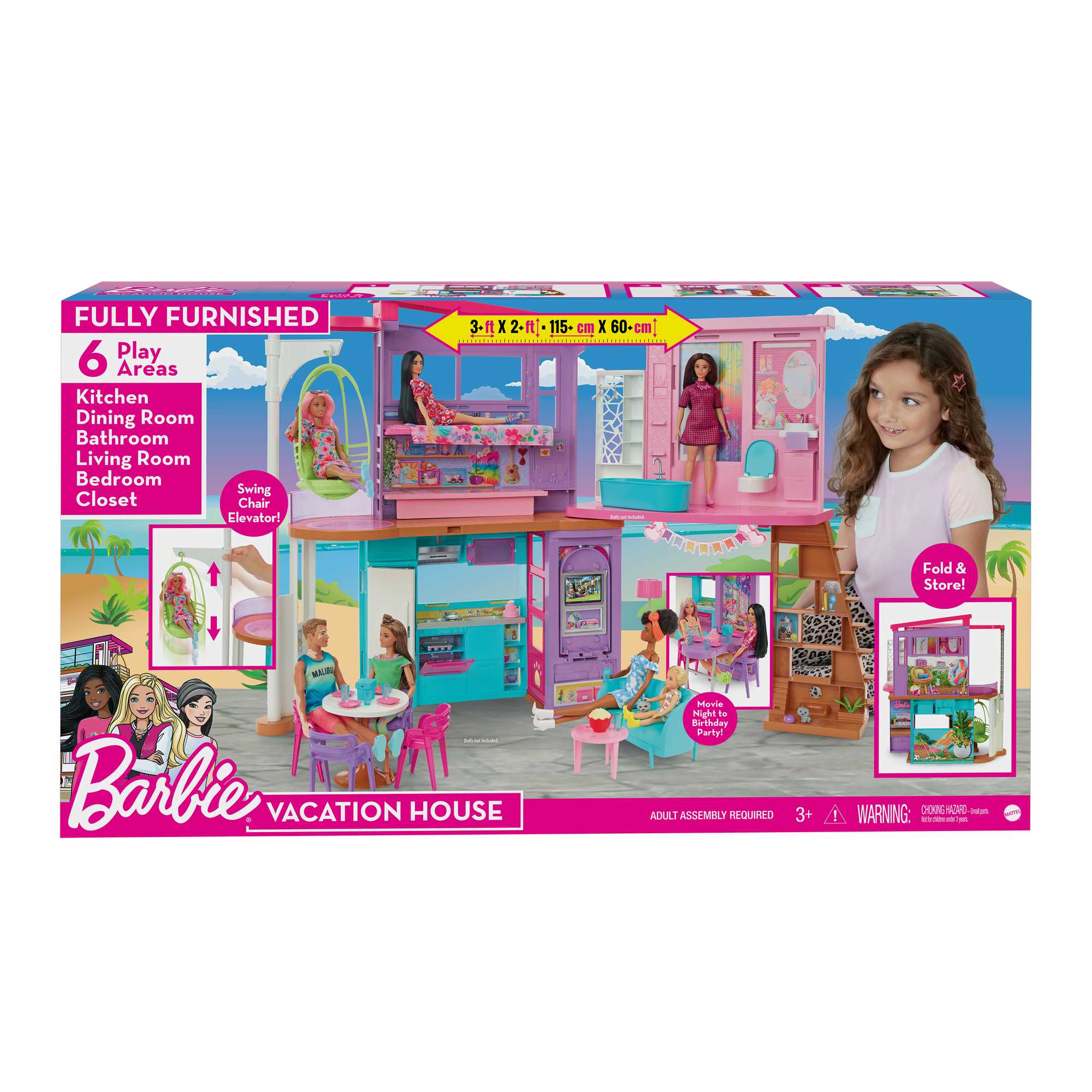 Barbie Vacation House Playset With 30+ Pieces. Toy For 3 Year Olds & Up - Image 6