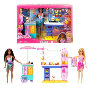 Barbie Coffret de Jeu Promenade à La Plage. Brooklyn et Malibu