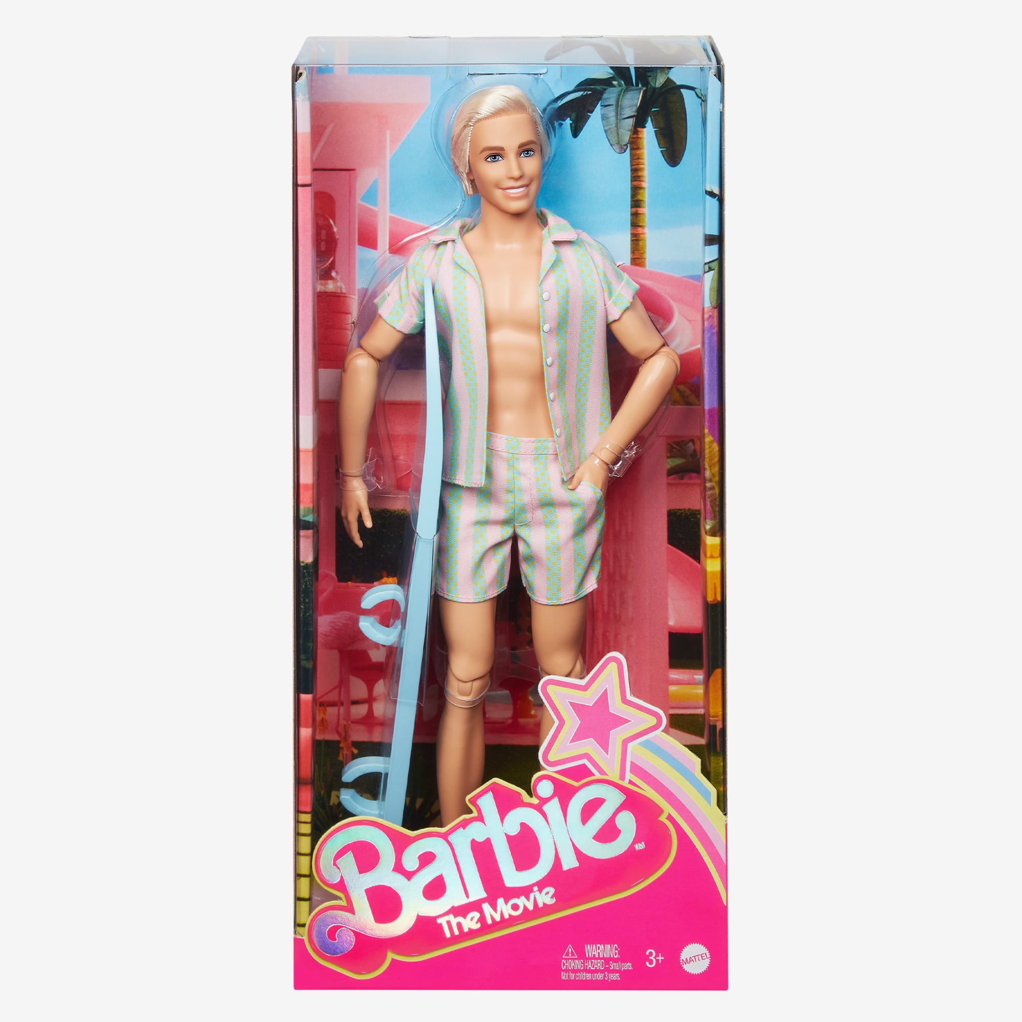 Ken Doll Wearing Pastel Striped Beach Matching Set – Barbie The Movie - Image 7