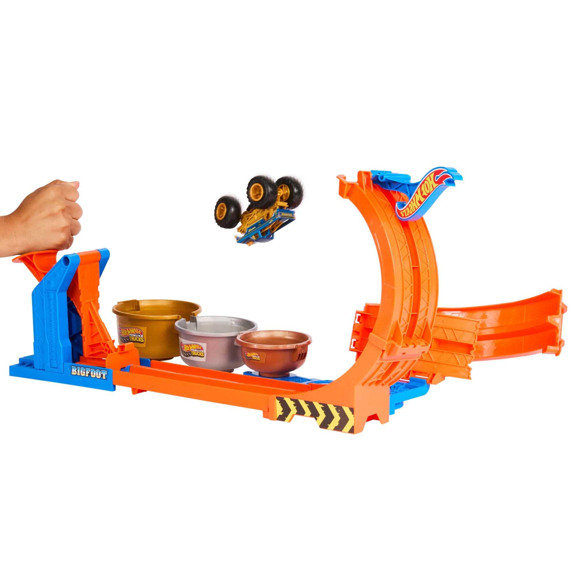 Hot Wheels Monster Trucks Pista de Brinquedo Troféu Bigfoot Giros Extremos - Image 3