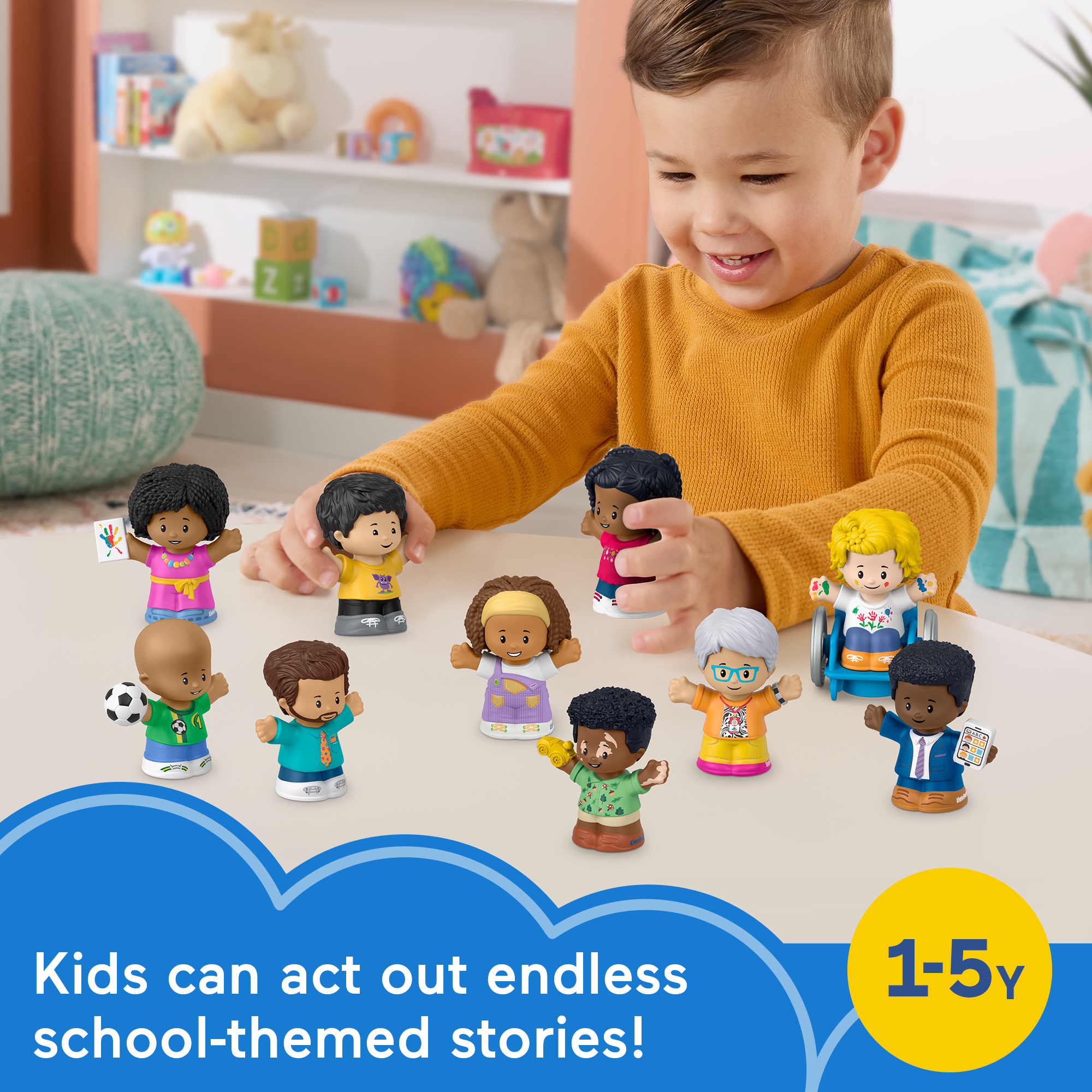 Fisher-Price Little People Classroom Figures 10-Piece Set For Toddler & Preschool Pretend Play - Image 2