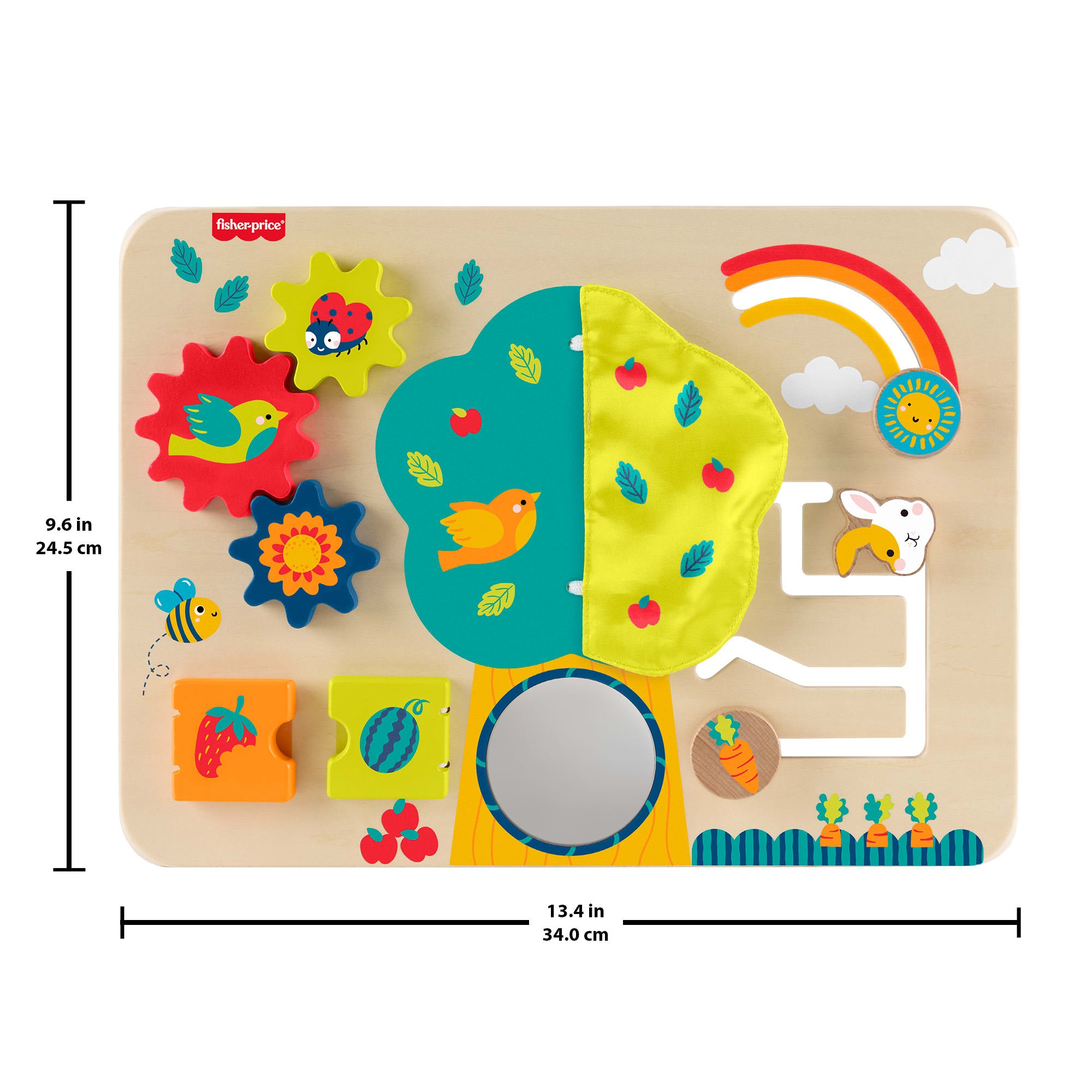 Fisher-Price Wooden Activity Station Baby Busy Board Toy For Developmental Play. 1 Wood Piece - Image 6