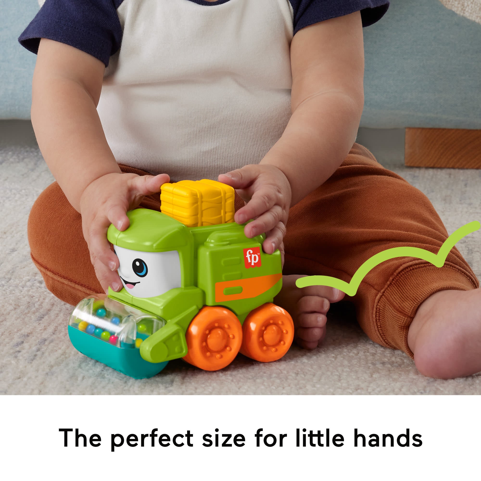 Fisher-Price Rollin' Tractor Push-Along Toy Vehicle For infants With Fine Motor Activities - Image 5