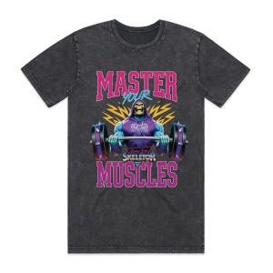 Masters of the Universe Gym Bro Skeletor Master Muscles Black T-shirt