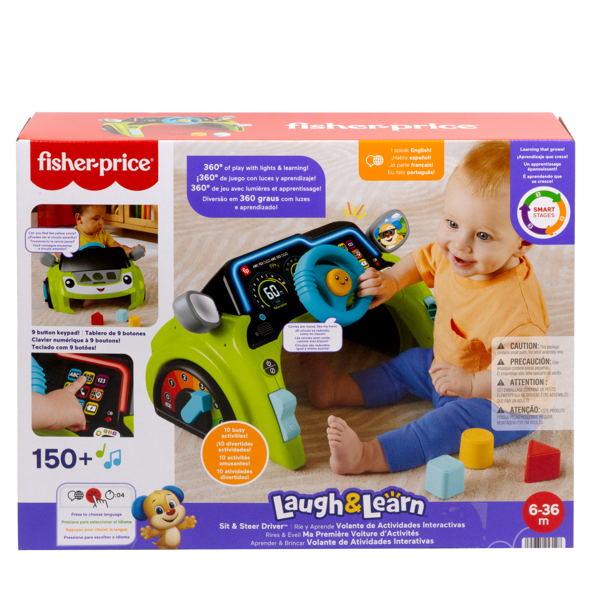 Fisher-Price Laugh & Learn Sit & Steer Driver Activity Center Baby & Toddler Learning Toy. Multilanguage Version - Image 6