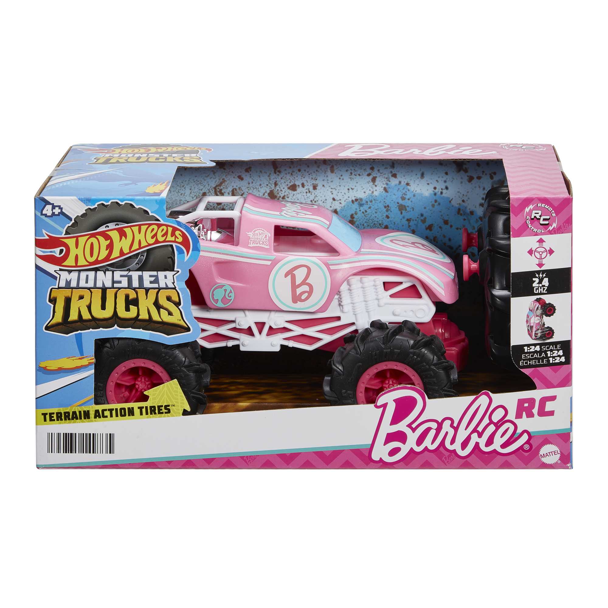 Hot Wheels Monster Trucks Vehículo a Control Remoto Barbie Escala 1:24 - Image 4