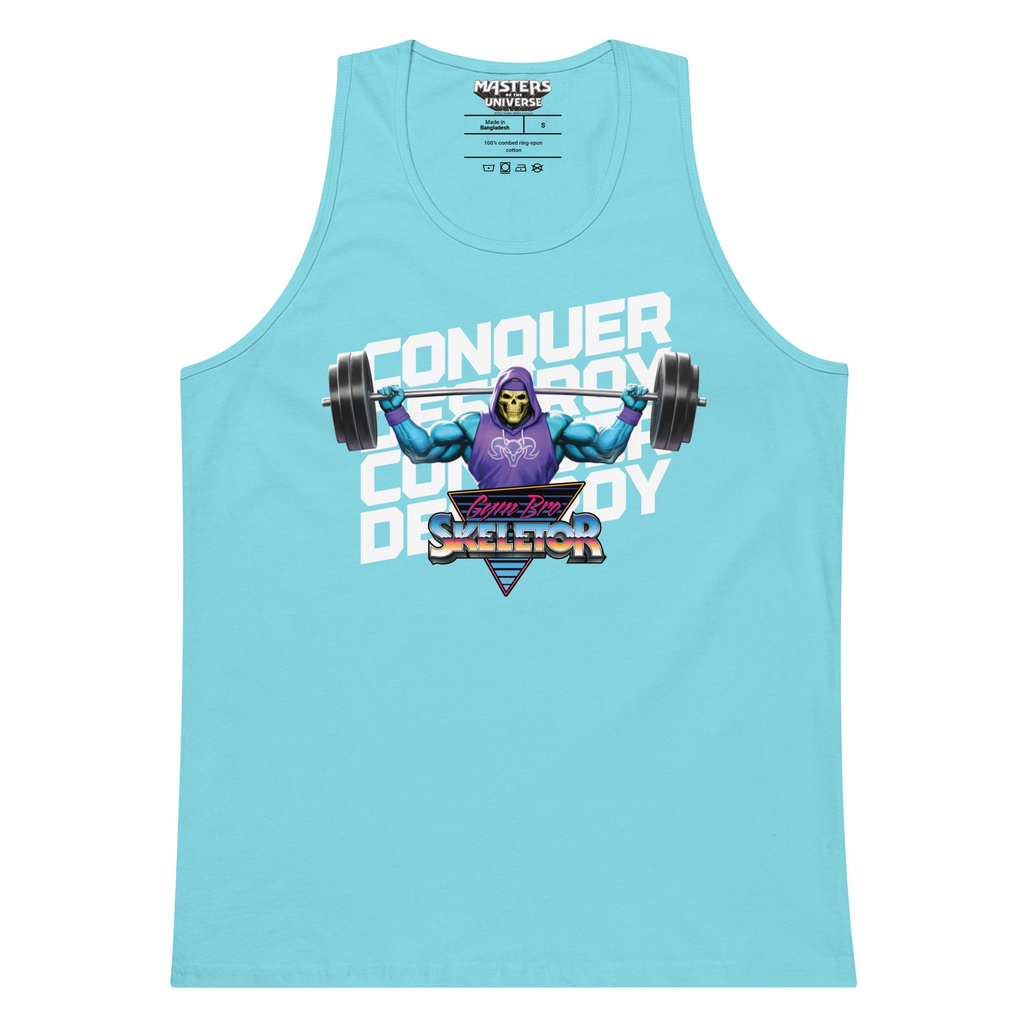 Masters of the Universe Gym Bro Skeletor Conquer Blue Tank Top - Image 5