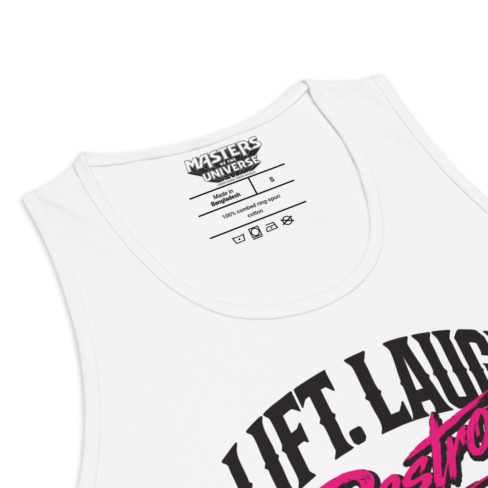 Masters of the Universe Gym Bro Skeletor Lift Laugh Destroy White Tank Top - Image 5