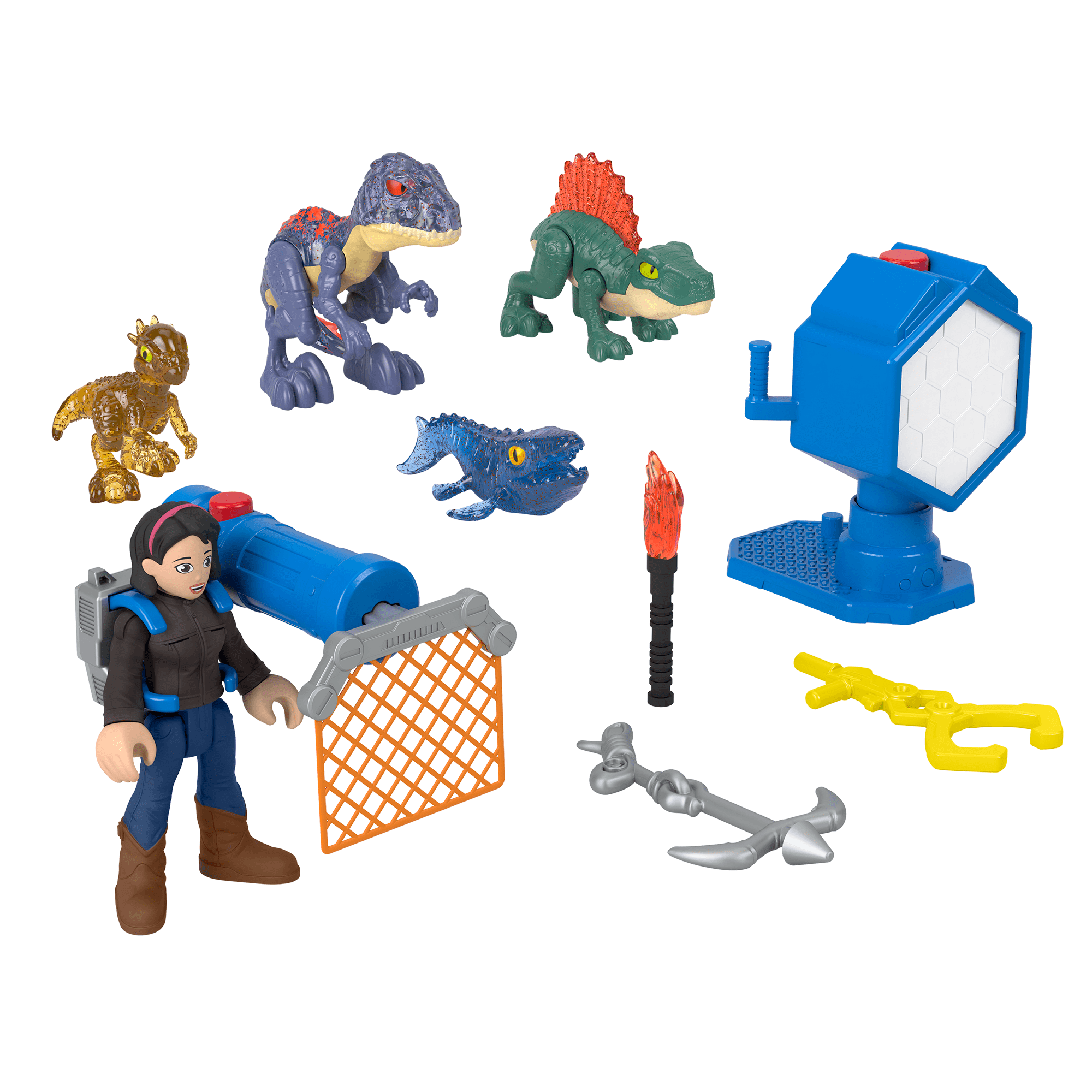 Imaginext Jurassic World Evo-Scanner Multi-Pack Light-Up Dinosaur Playset. 10 Toys