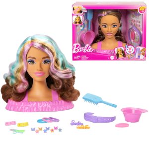 Barbie Doll Styling Head. Brown Hair With 20+ Hair Styling Accessories