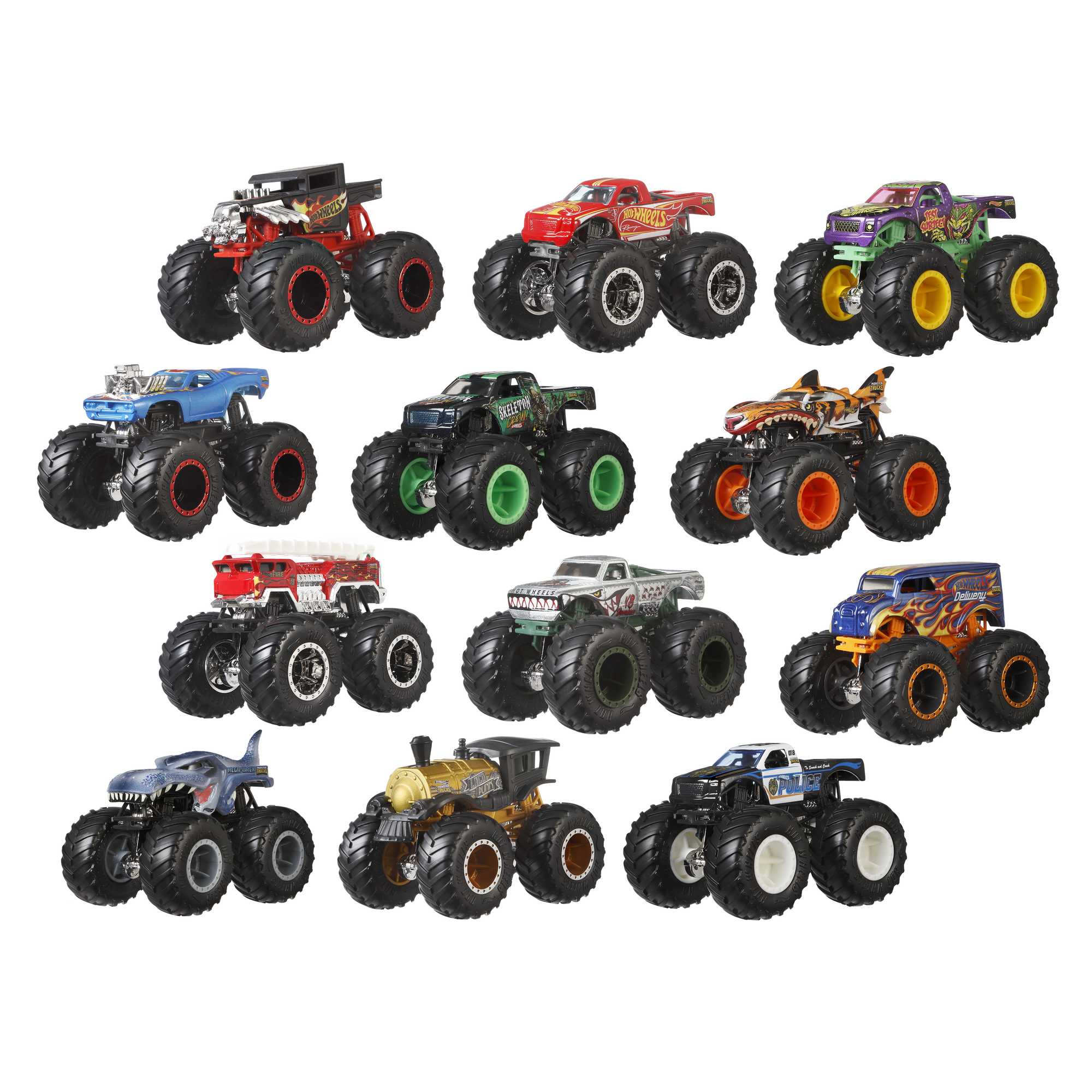Hot Wheels Monster Trucks. Set Of 12 1:64 Die-Cast Toy Trucks For Kids - Image 2