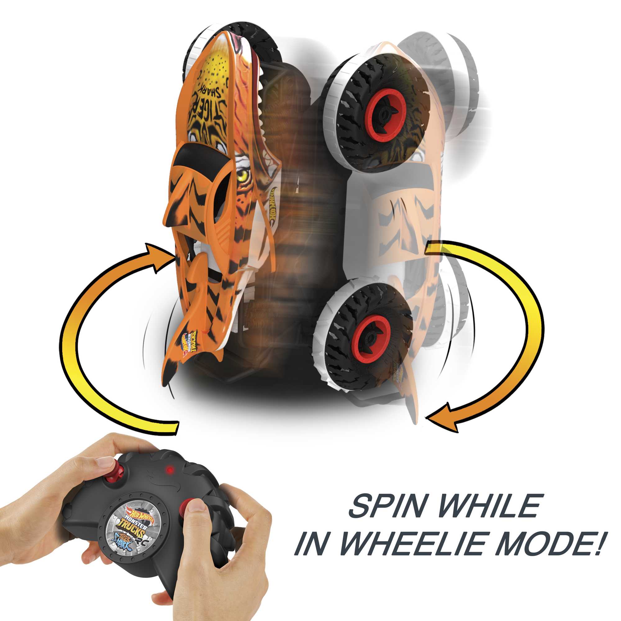 Hot Wheels Monster Trucks Unstoppable Tiger Shark RC Vehicle - Image 4
