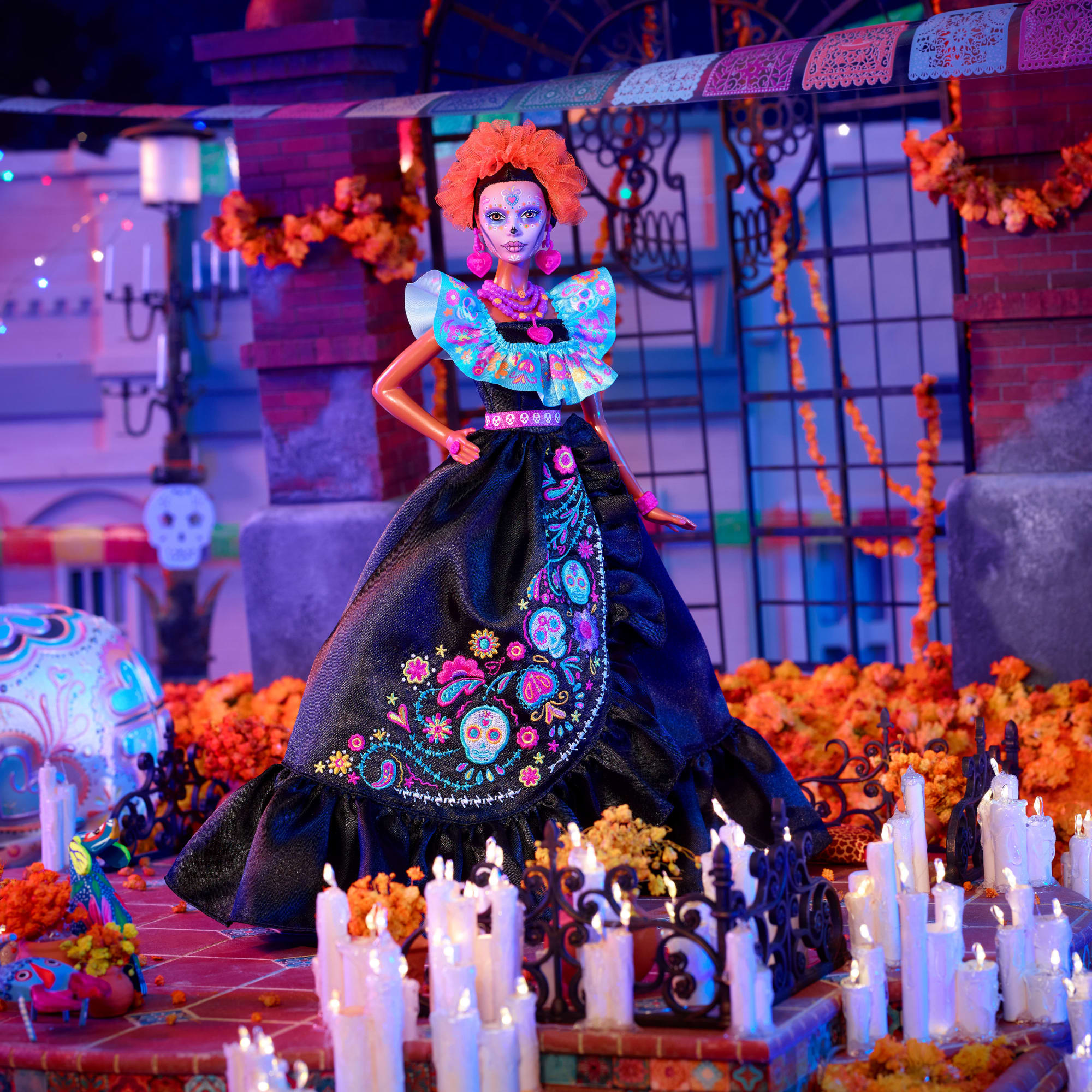 Barbie Signature Día De Muertos 2024 Collectible Doll in Ruffled Black Gown - Image 2