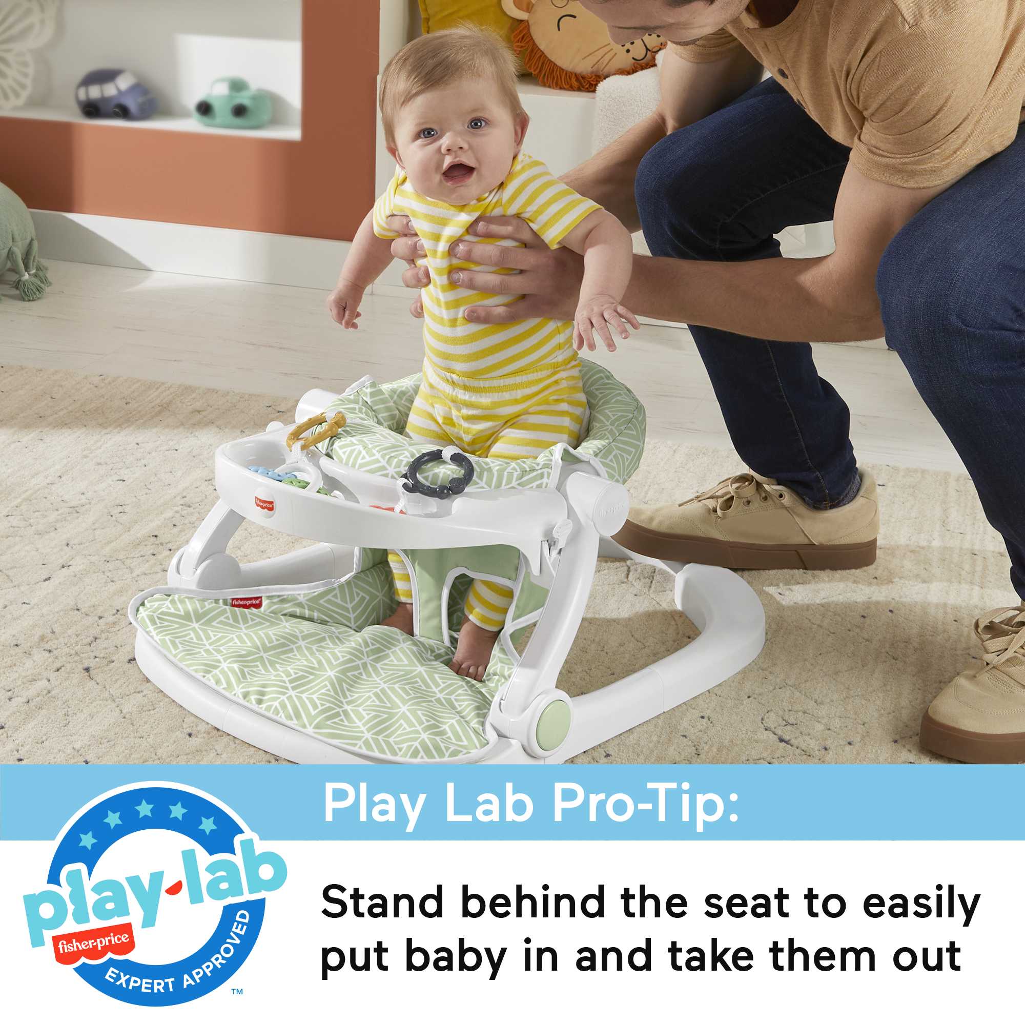 Fisher-Price Sit-Me-Up Seat Portable Baby Chair With Snack Tray And Newborn Toys. Puppy Perfection - Image 5