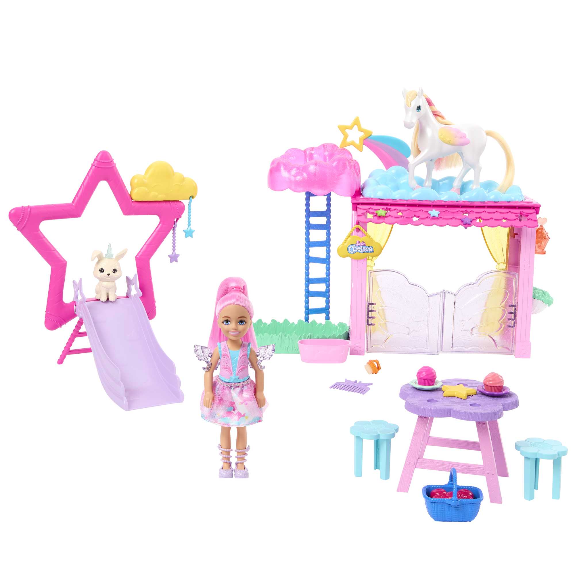 Barbie A Touch Of Magic Chelsea Doll Playset With Baby Pegasus. Winged Horse Toys