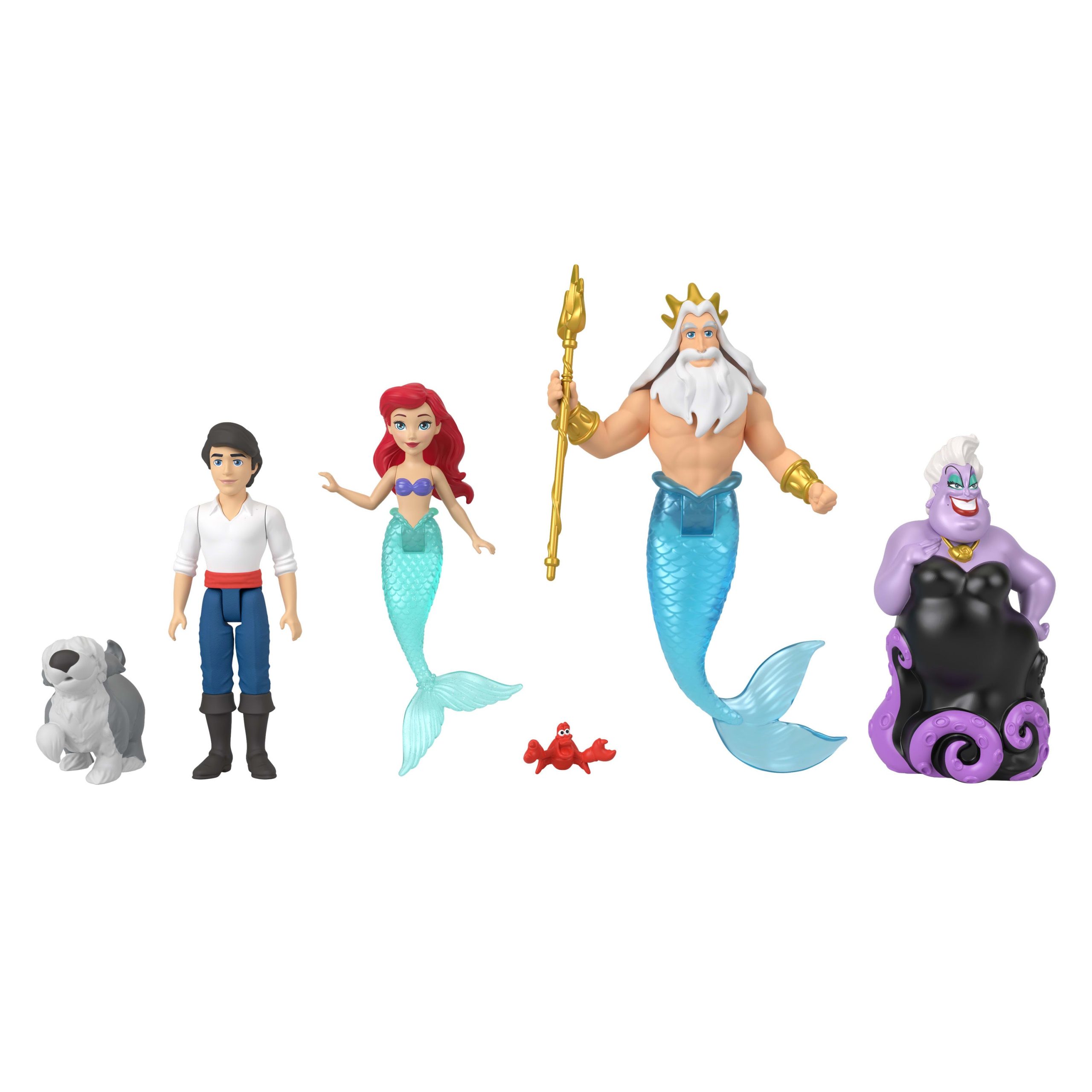 Disney Princess Ariel Mermaid Storybook Set With 4 Small Dolls. 2 Figures & 1 Accessory From Movie - Image 4