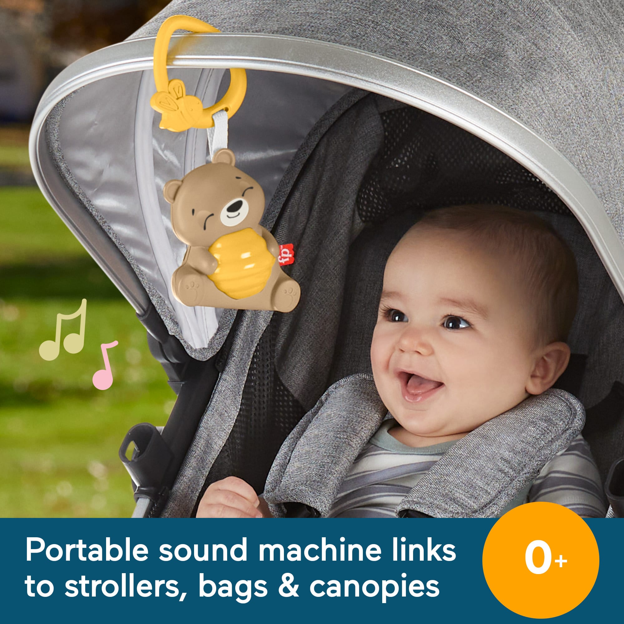 Fisher Price Beary Soothing Portable Baby Sound Machine With Customizable Timer For Newborns - Image 2