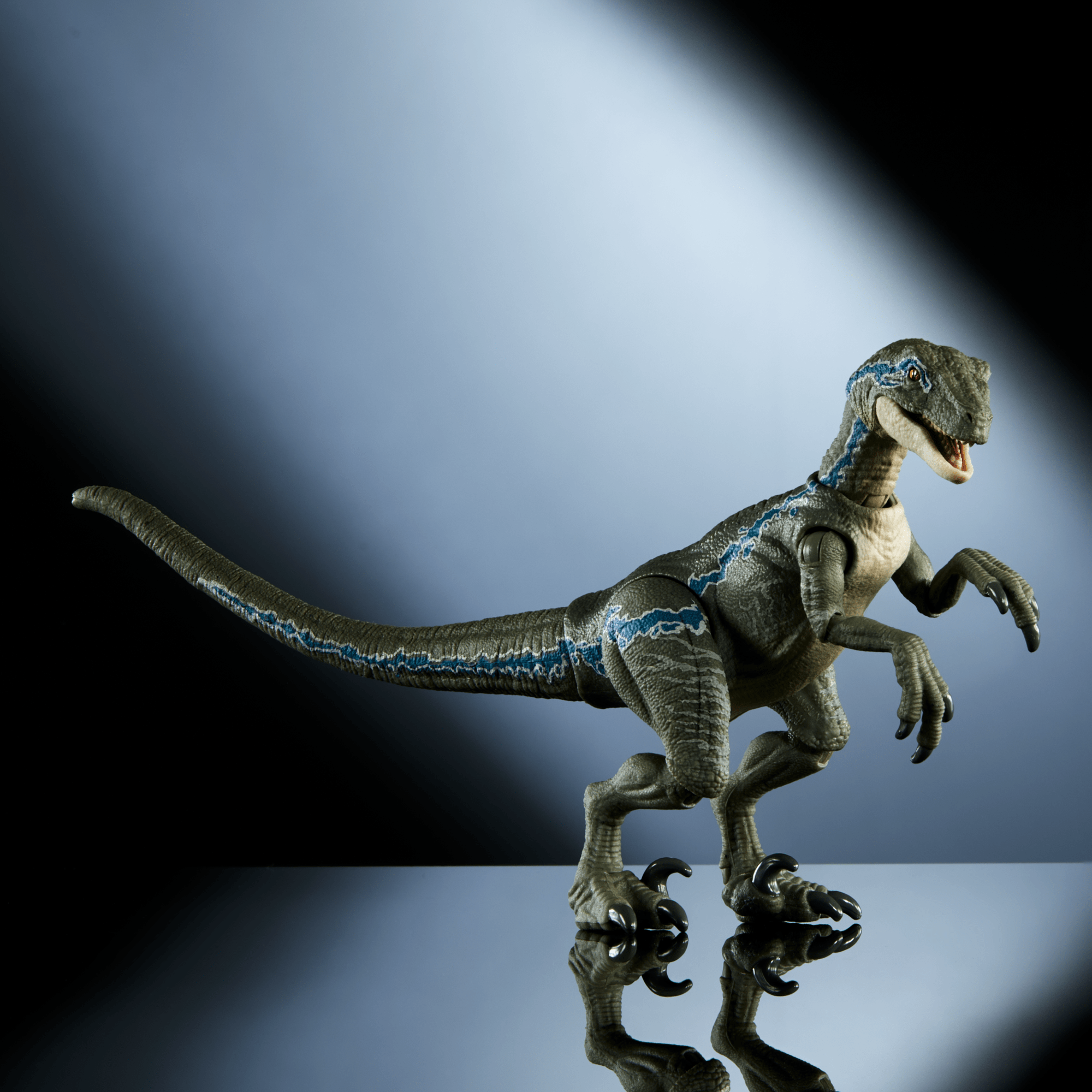 Jurassic World Hammond Collection Velociraptor Blue Dinosaur Figure - Image 5