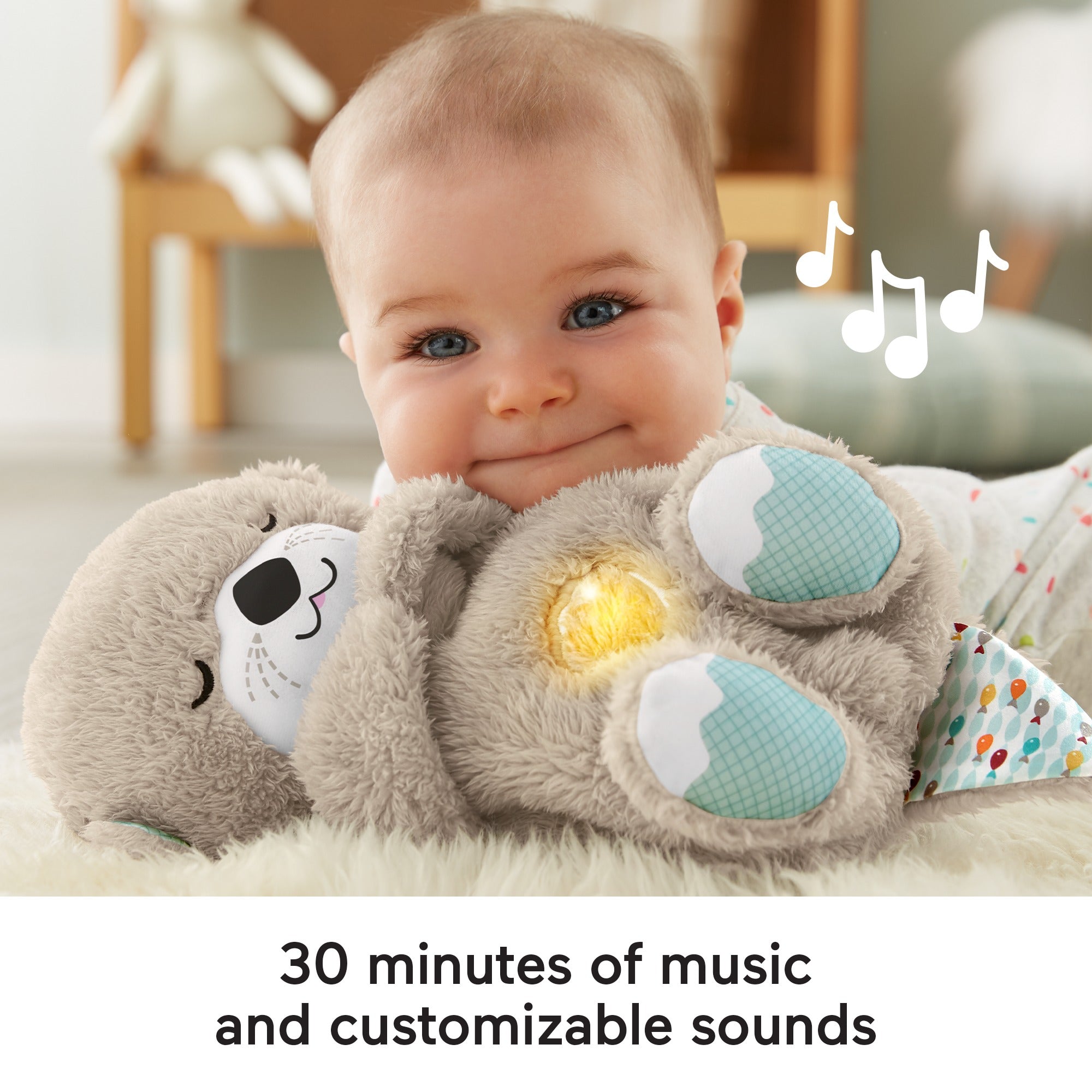 Fisher-Price Soothe 'n Snuggle Otter. Plush Baby Toy. Sound Machine With Breathing Motion - Image 4
