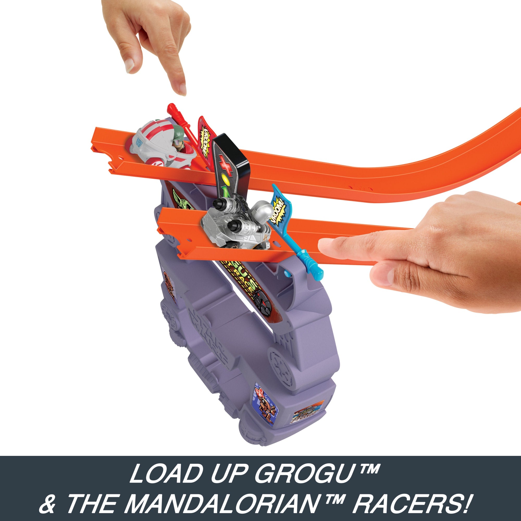 Hot Wheels Racerverse Star Wars Track Set With 2 Racers inspired By Star Wars: Grogu & The Mandalorian - Image 3
