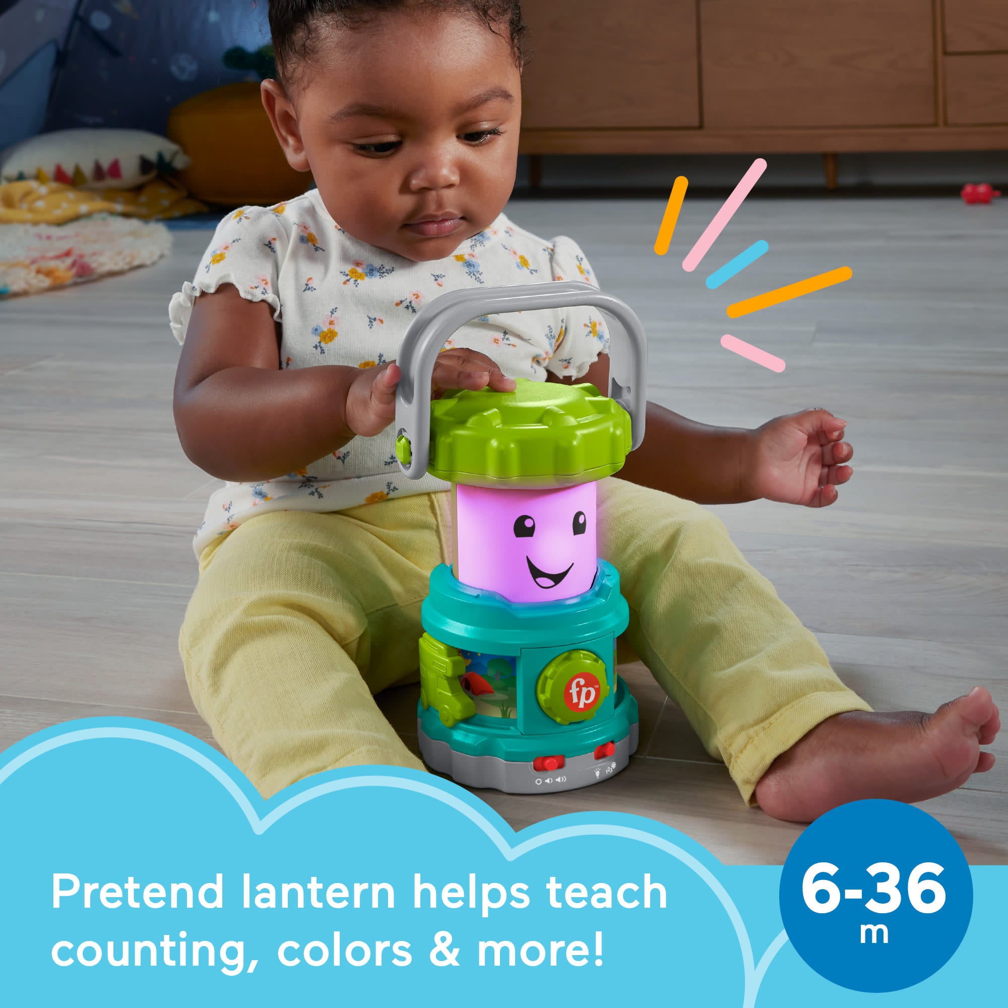Fisher-Price Laugh & Learn Camping Fun Lantern Baby & Toddler Learning Toy With Lights & Music - Image 2